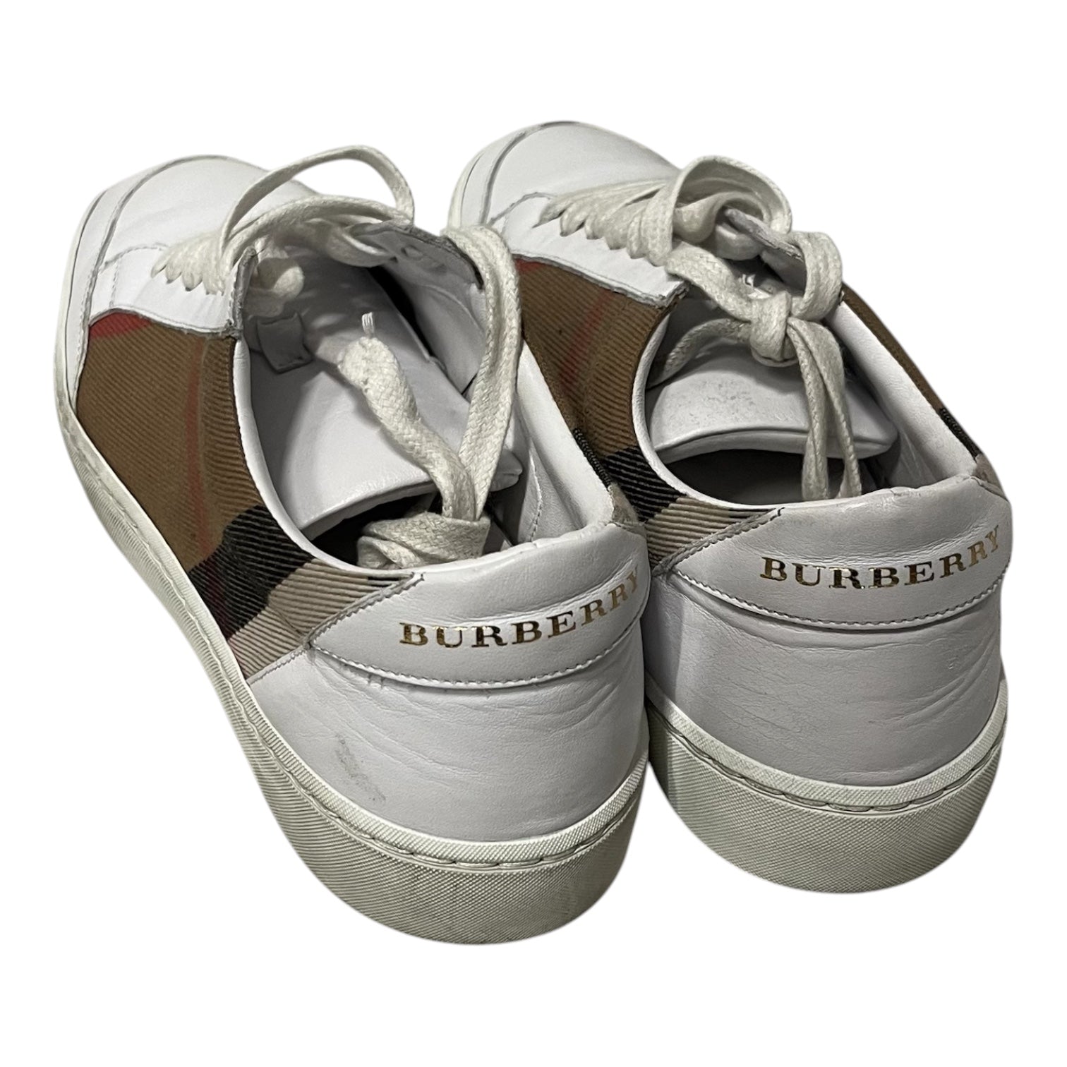 BURBERRY/Low-Sneakers/EU 38/Leather/WHT/ view 2