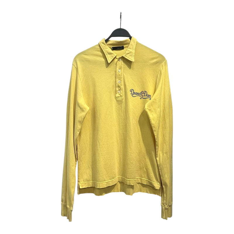 DSQUARED2/LS T-Shirt/XL/Cotton/YEL/TWINS LOGO LS POLO