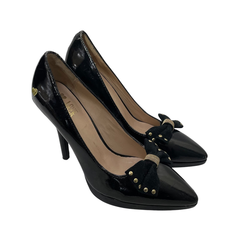 LOVE MOSCHINO/Heels/EU 37.5/Leather/BLK/BOW