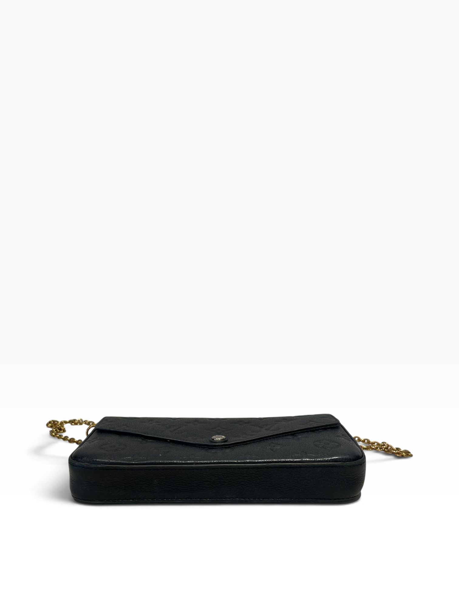 LOUIS VUITTON/Clutch Bag/Leather/BLK/Pochette Felicie view 3