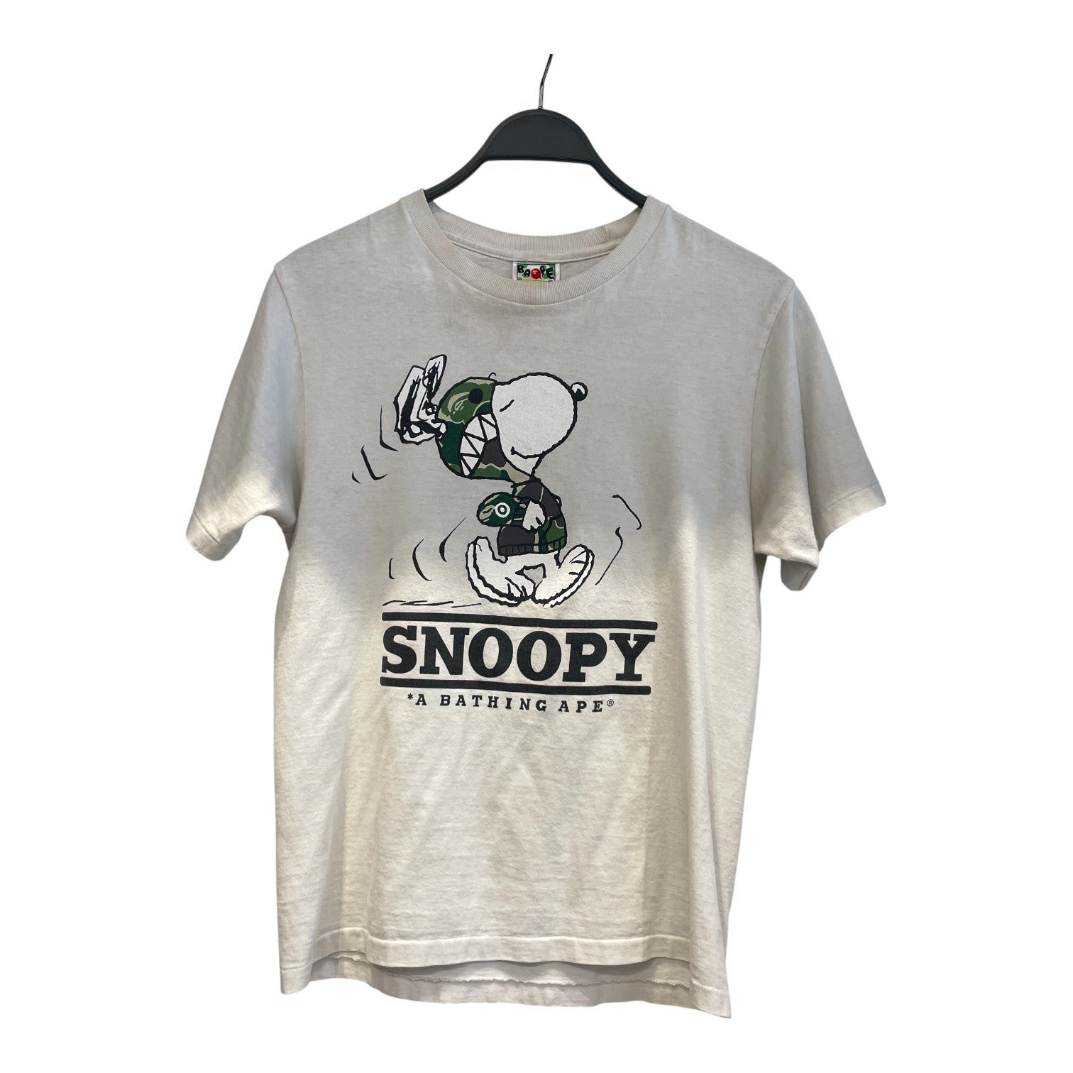 AAPE BY A BATHING APE/T-Shirt/S/Cotton/WHT/Graphic/aape x snoopy graphic tshirt view 2