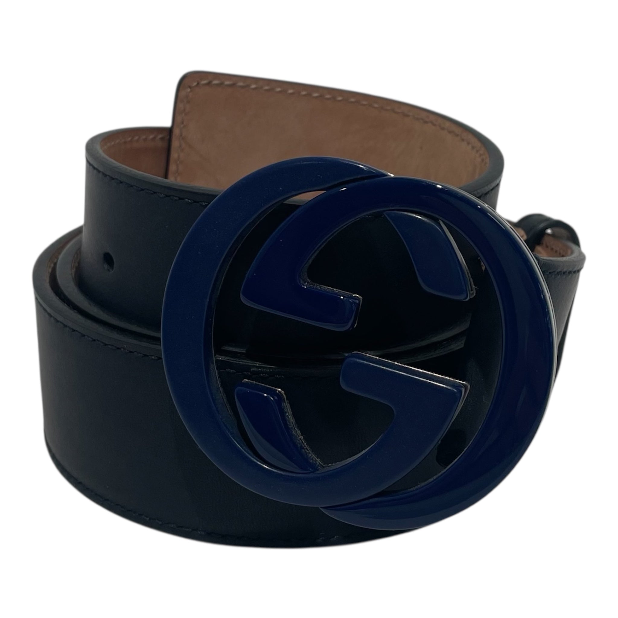 GUCCI/Belt/L/XL/Leather/NVY/GG Belt view 1