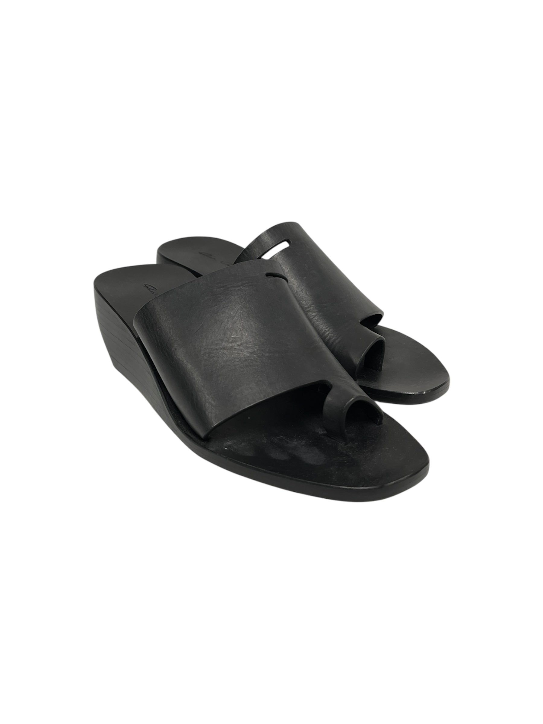 Rick Owens/Sandals/EU 40/Leather/BLK/wedge sandals view 1