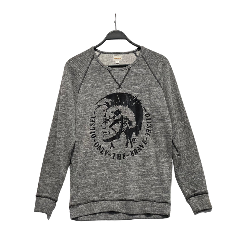 DIESEL/Sweatshirt/S/Graphic/Cotton/GRY/only the brave front graphic