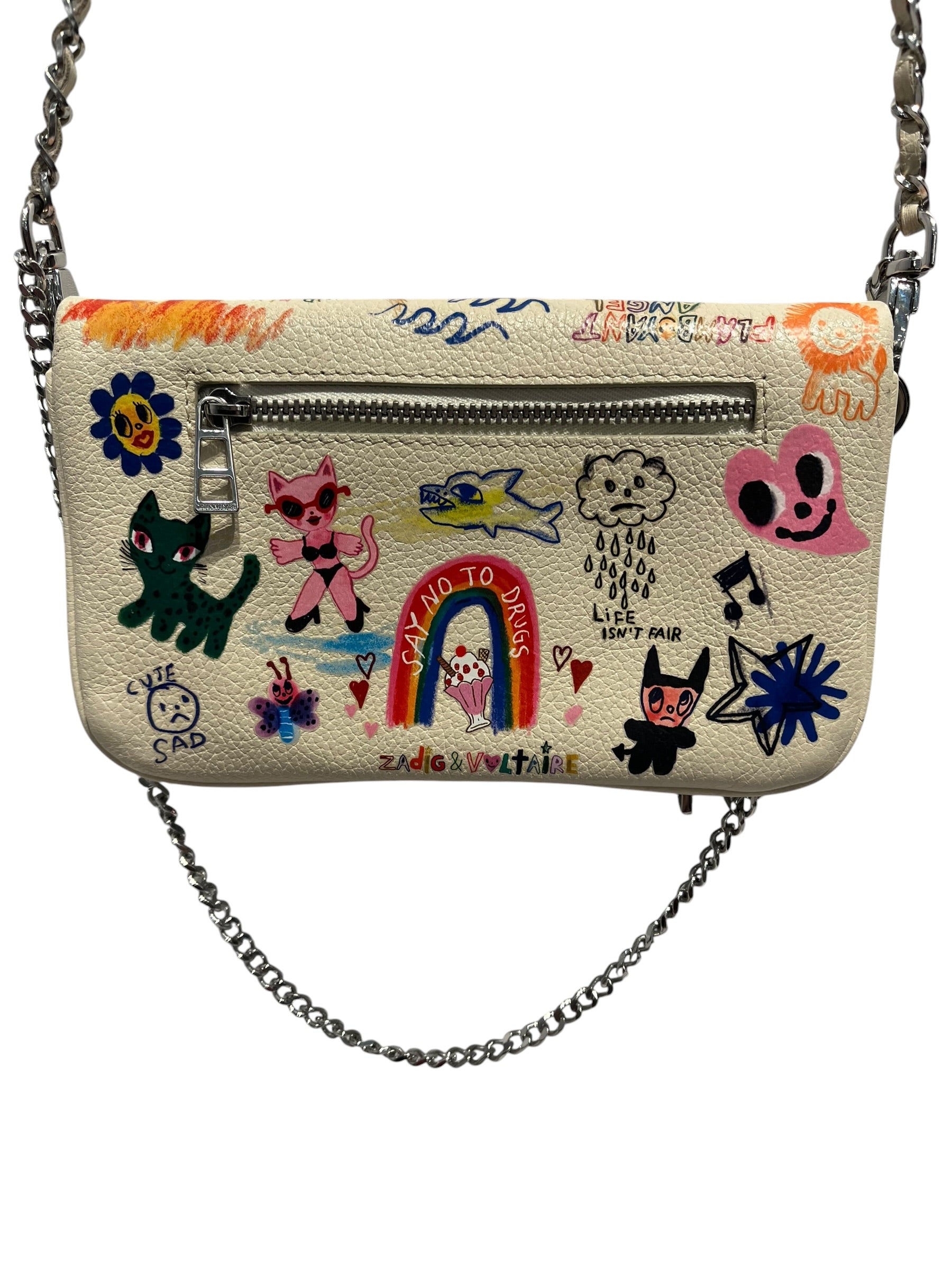 Zadig&Voltaire/Clutch Bag/Graphic/Leather/CRM/ view 4