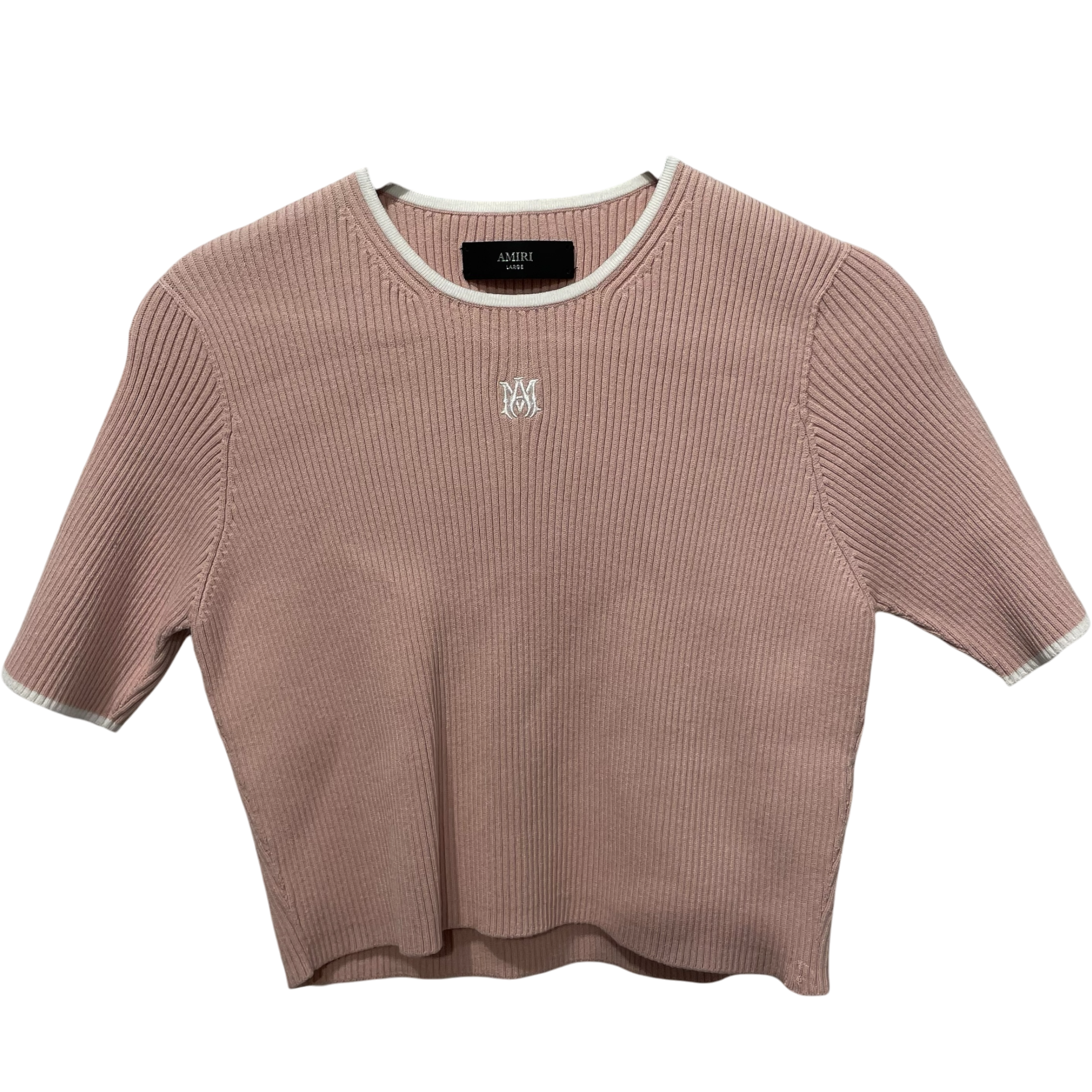 AMIRI/T-Shirt/L/Graphic/Cotton/PNK/logo knit baby tee view 1