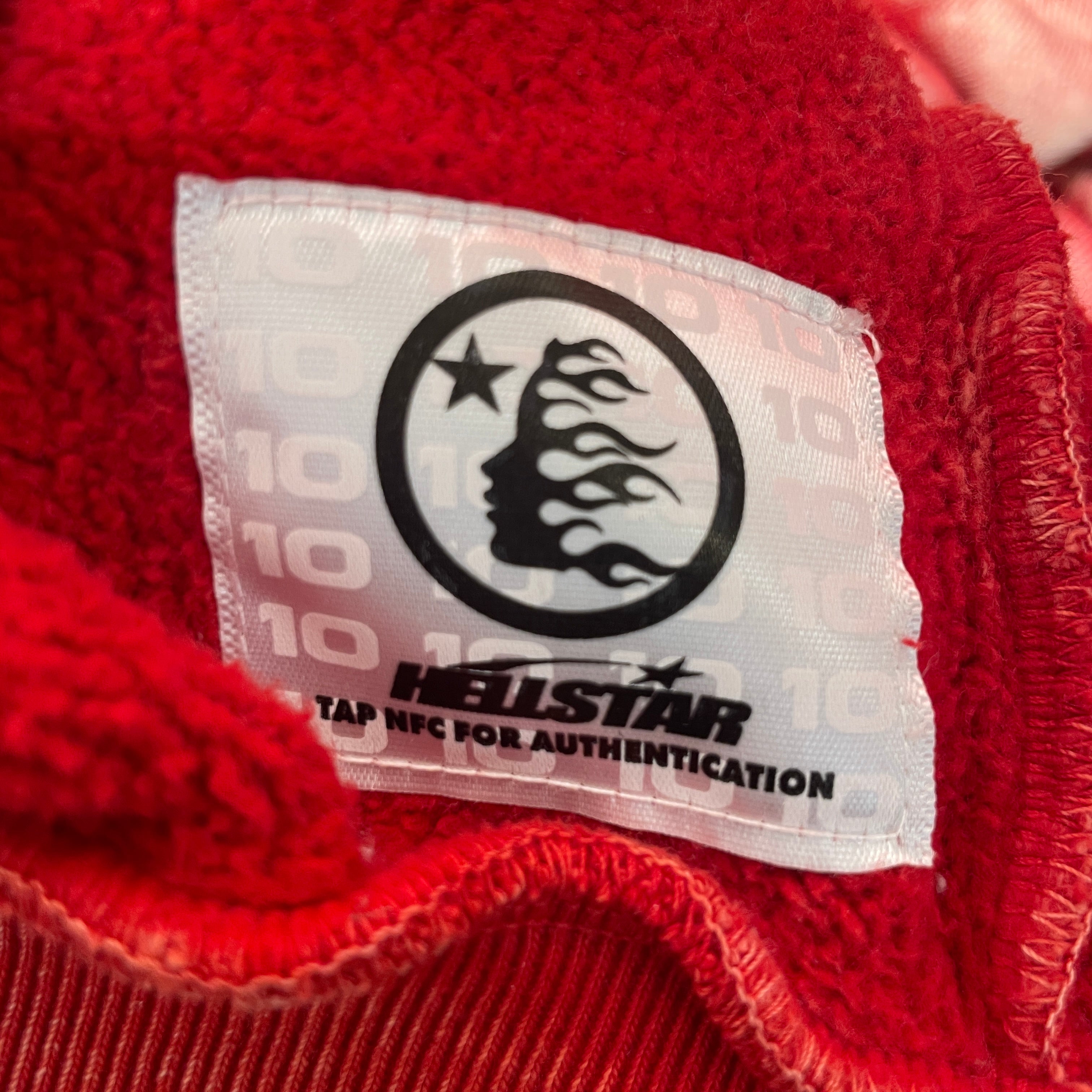 HELLSTAR/Zip Up Hoodie/S/Cotton/RED/ view 4