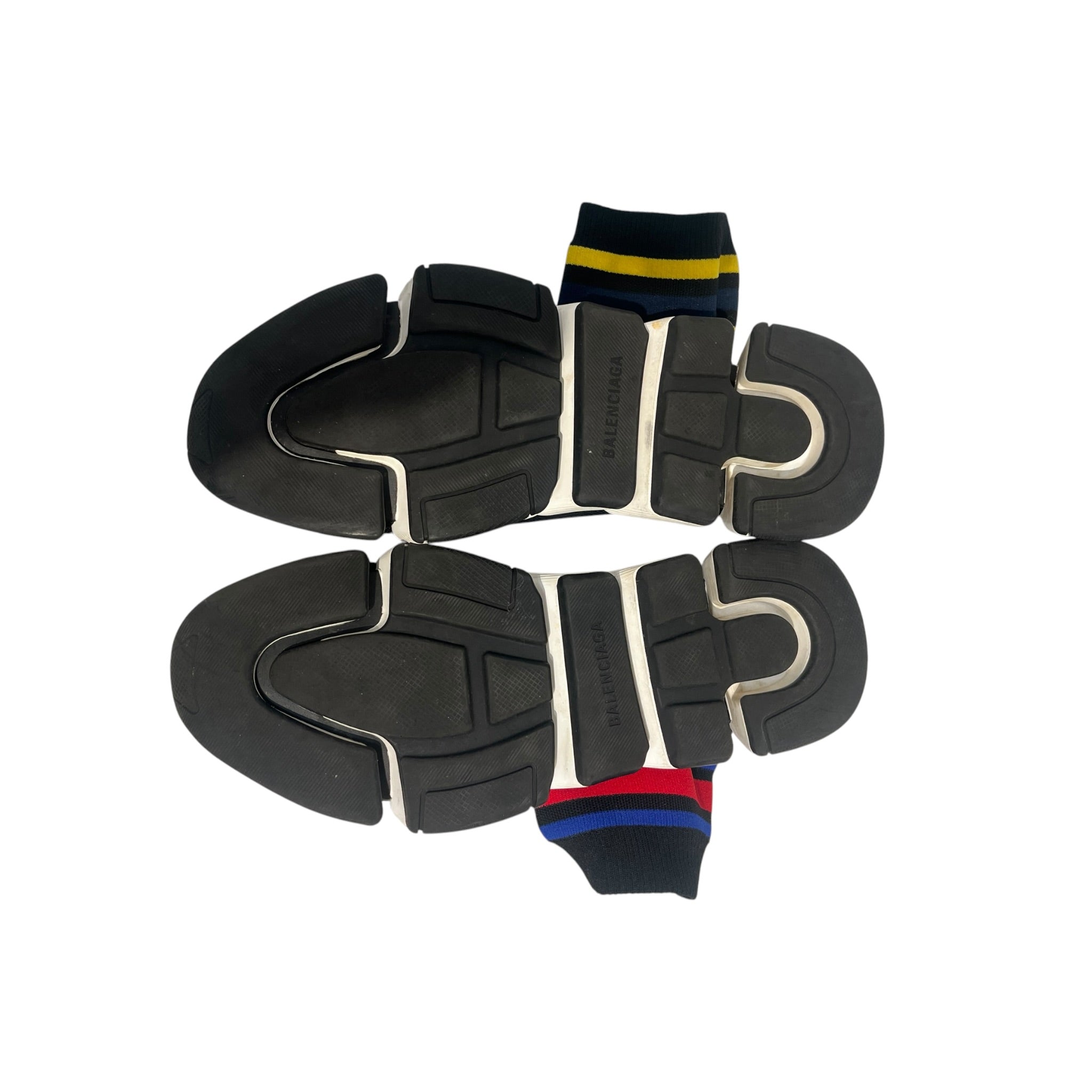 BALENCIAGA/Hi-Sneakers/US 10/Cotton/BLK/SOCK/ YLW BLU STRIPE/ BLU RED view 4