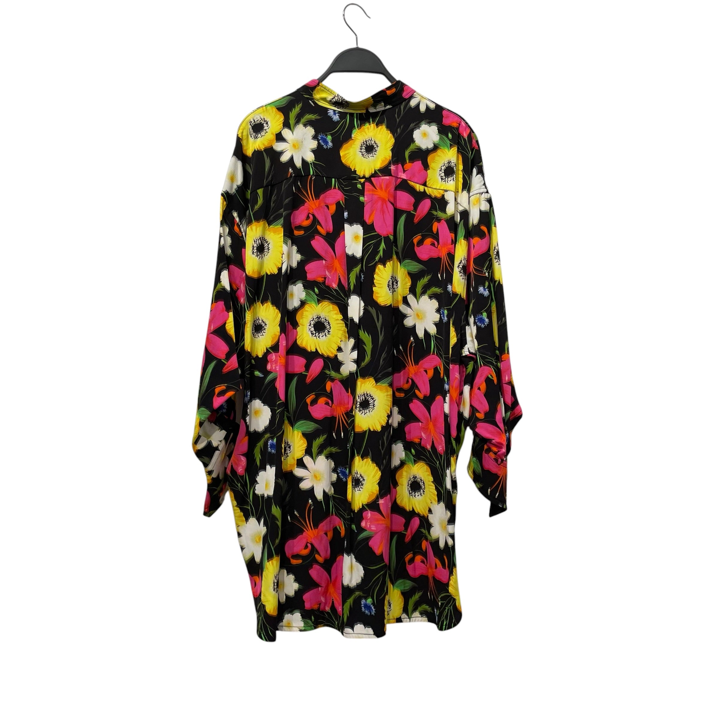 BALENCIAGA/LS Blouse/36/Floral Pattern/Rayon/BLK/2022 WARDROBE KNOT COLLAR view 2