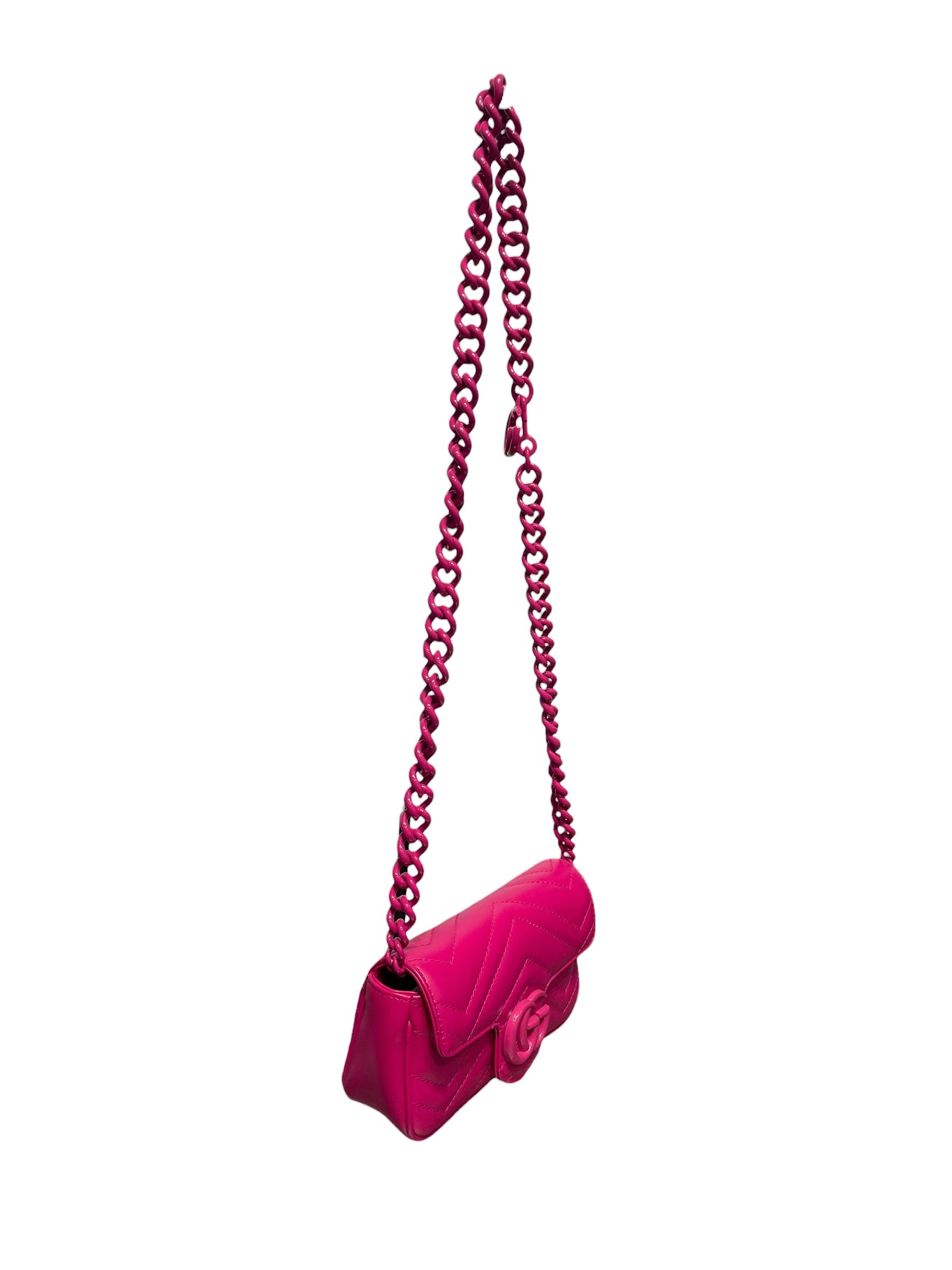 GUCCI/Cross Body Bag/Leather/PNK/GG Marmont Leather view 3