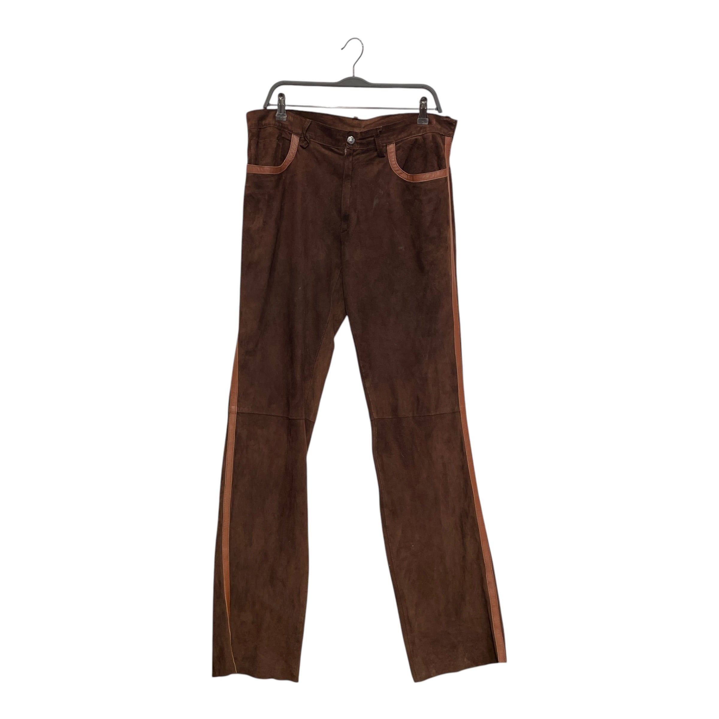 DOLCE&GABBANA/Pants/Suede/BRW/Stripe/BROWN LEATHER TRIM "STRIPE" view 1