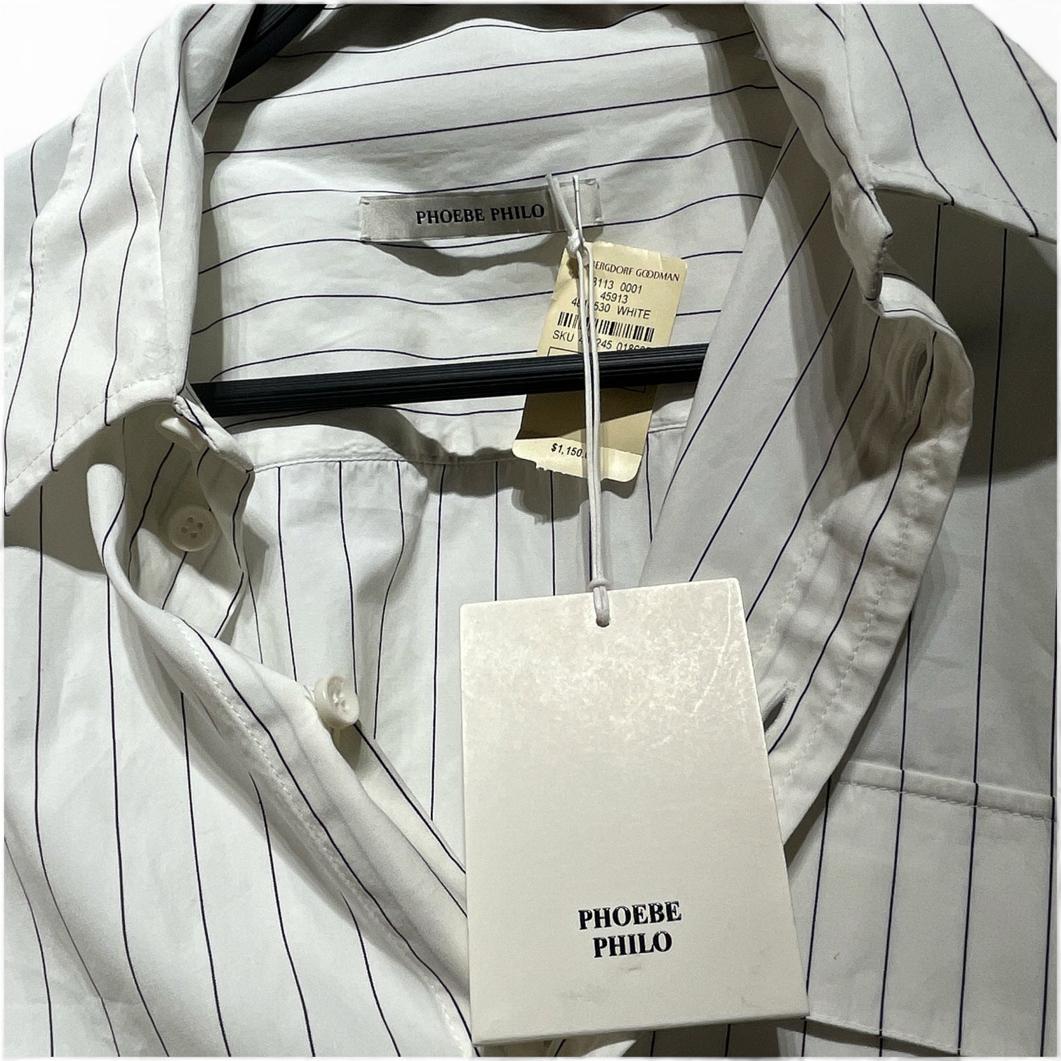 Phoebe Philo/LS Shirt/38/Cotton/WHT/Stripe/ view 5