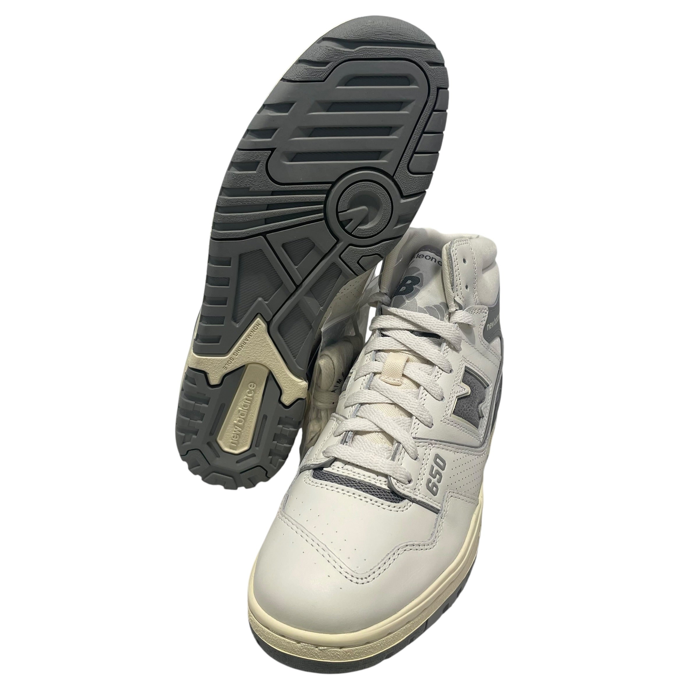 AIME LEON DORE/NEW BALANCE/Hi-Sneakers/US 10/Leather/WHT/wht&grey view 6