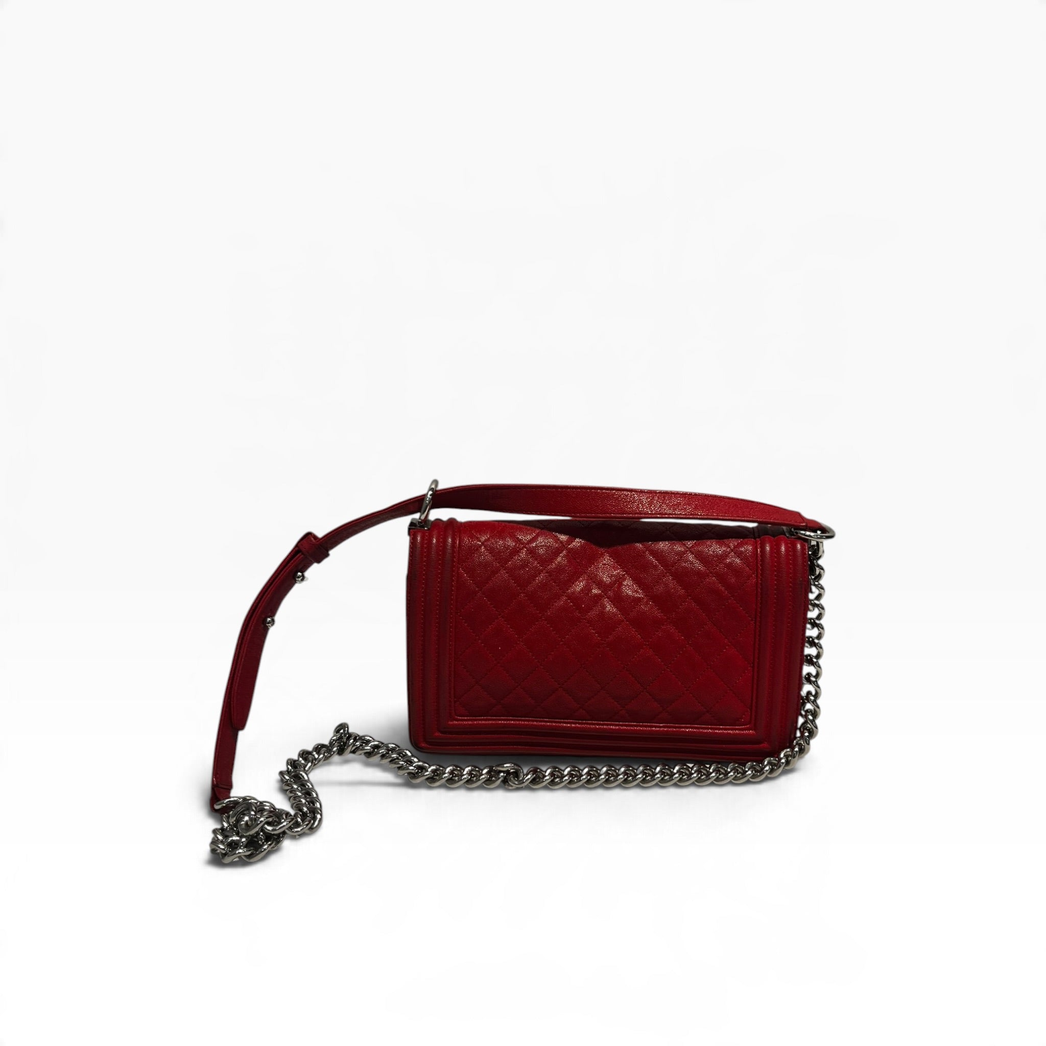 CHANEL/Cross Body Bag/Leather/RED/29843702 Boy Bag view 2