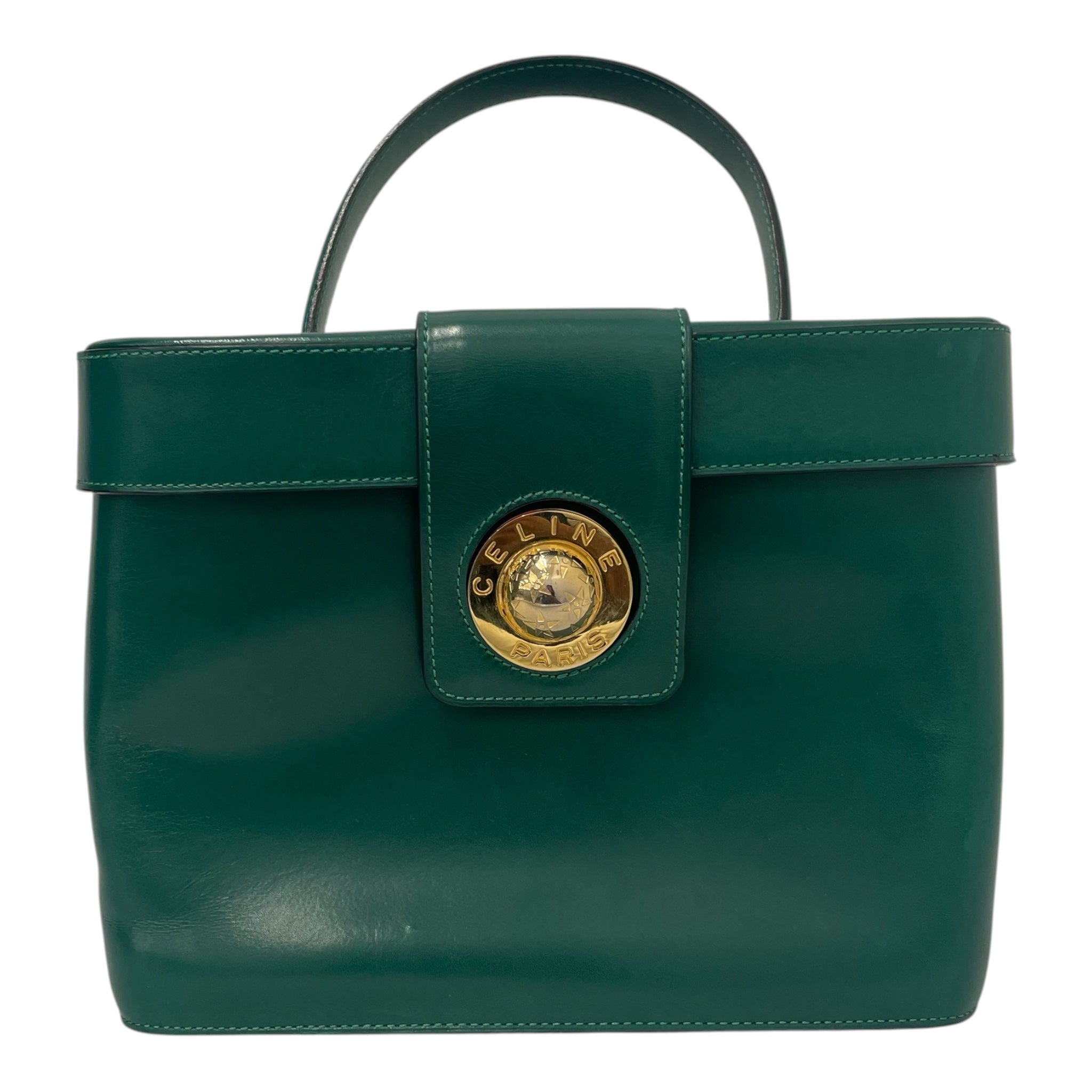 CELINE/Tote Bag/Cowhide/GRN/GOLDMETALLABEL view 1