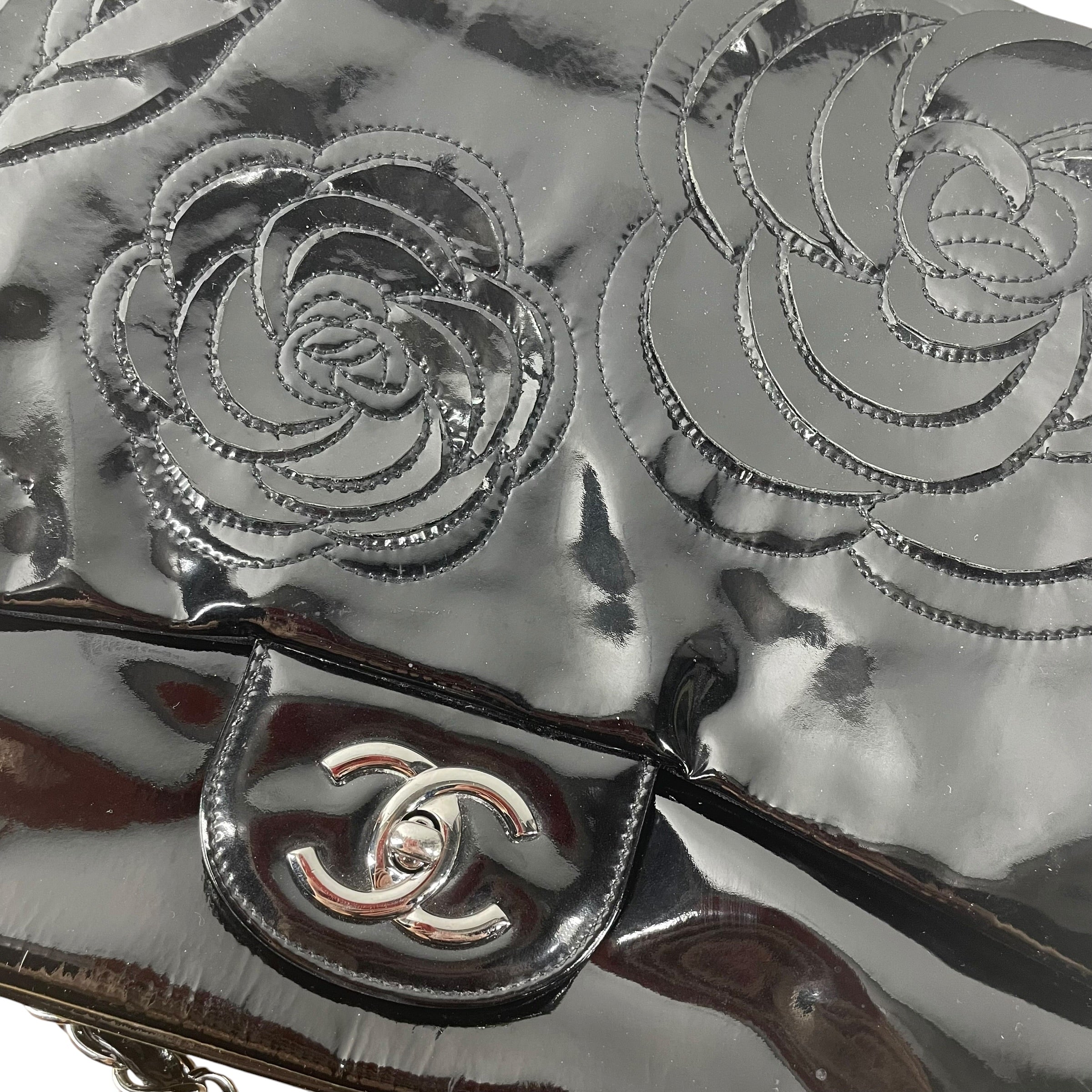CHANEL/Cross Body Bag/Floral Pattern/Leather/BLK/PARIS-SHANGHAI CAMELLIA PETALS view 7