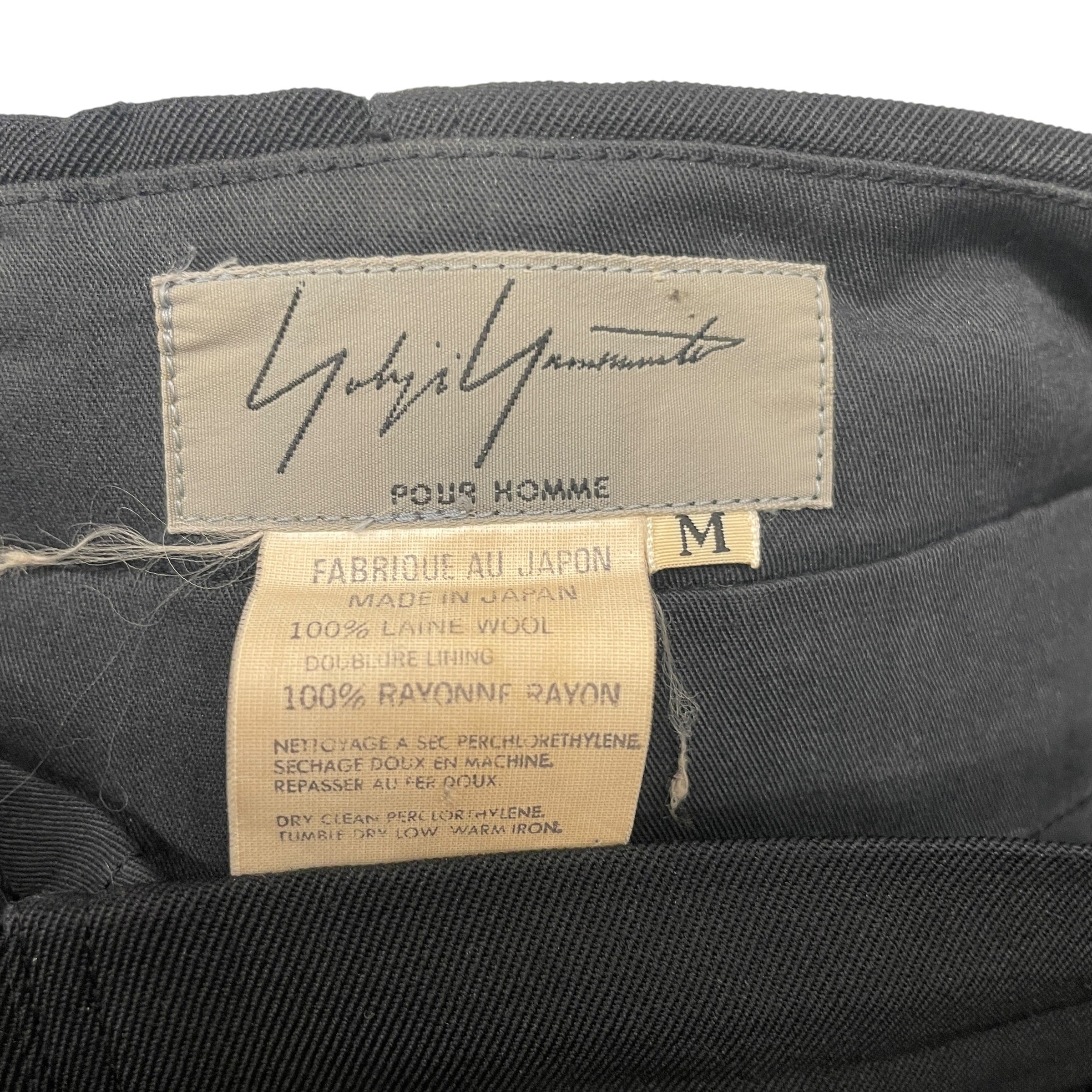 YOHJI YAMAMOTO/Wide Leg Pants/M/Wool/BLK/SMALL POCKET RIGHT SIDE view 3