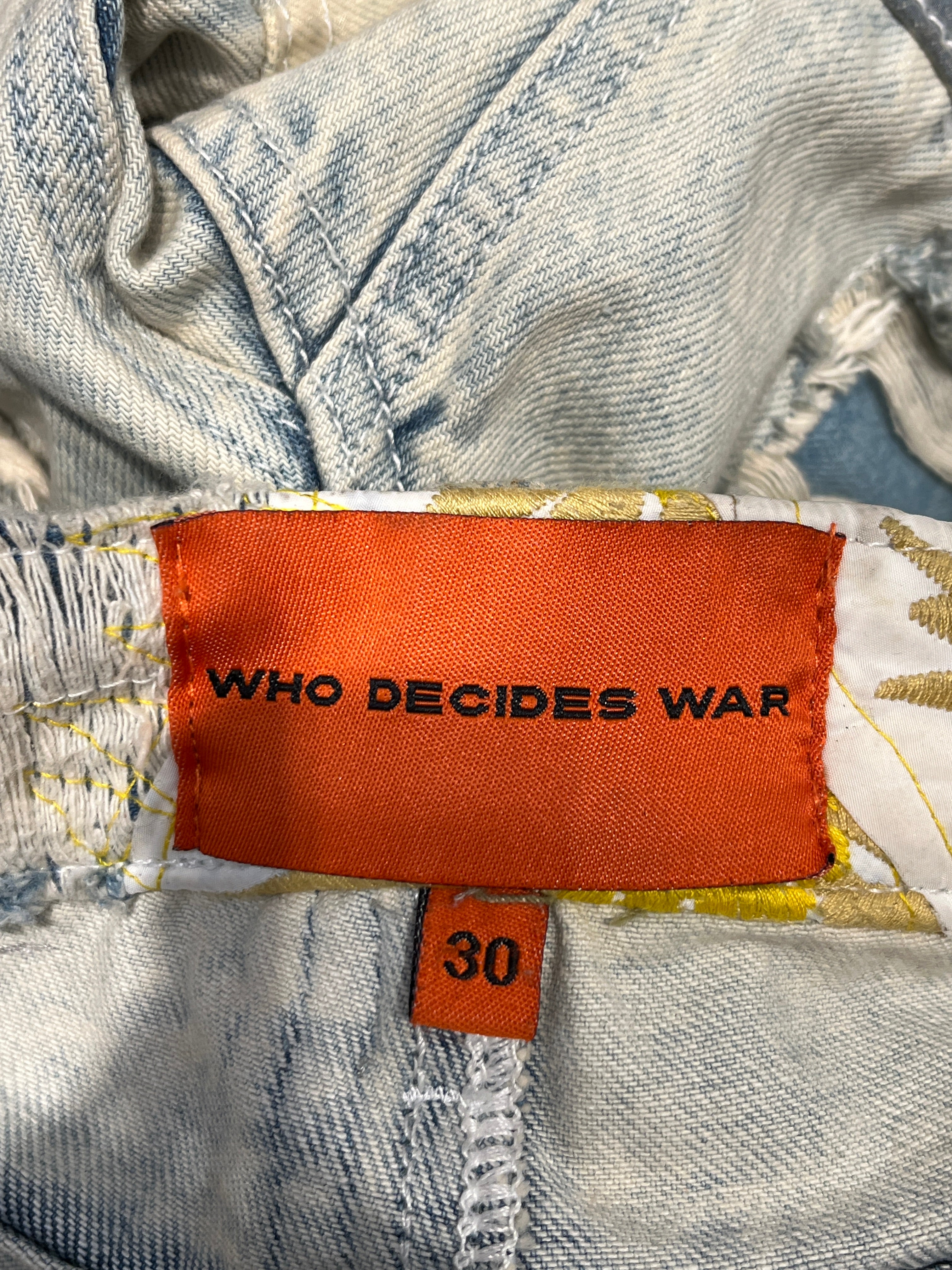 WHO DECIDES WAR/Straight Pants/30/Denim/IDG/All Over Print/SUNFLOWER EMBROIDERY view 3