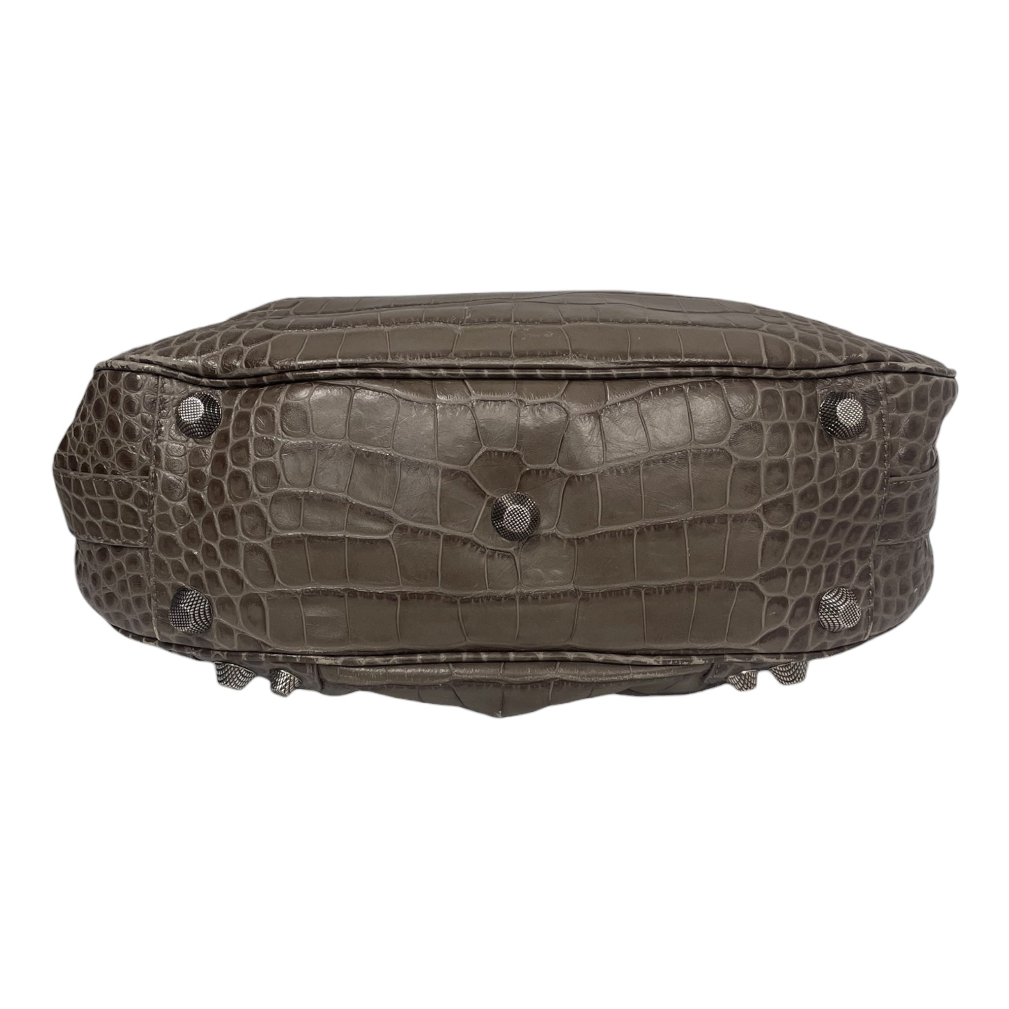 BALENCIAGA/Bag/Leather/GRY/REPTILE CAGOLE view 3