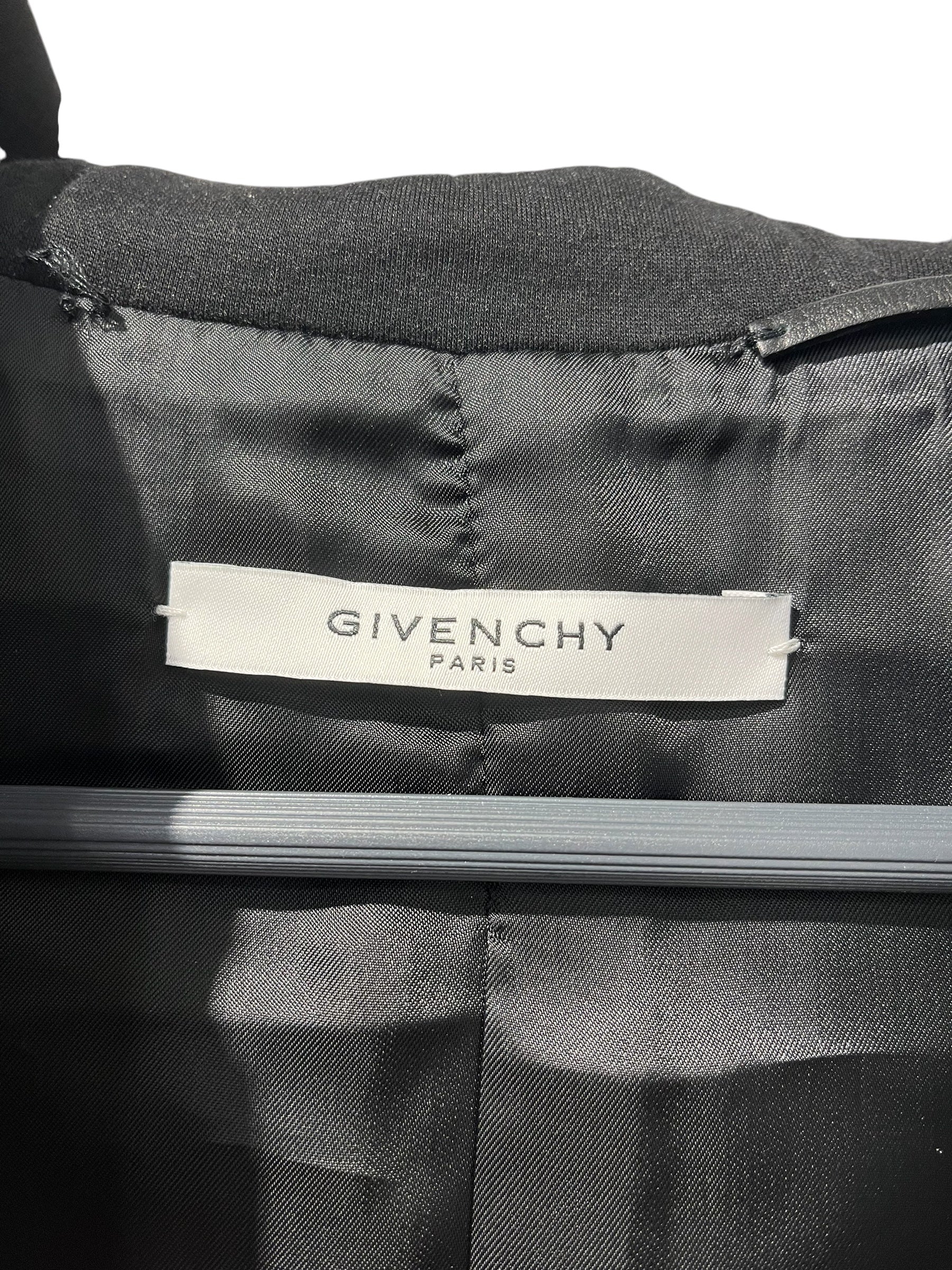 GIVENCHY/Jacket/48/Leather/BLK/WHITE STRIPE COTTON SLEEVES view 3