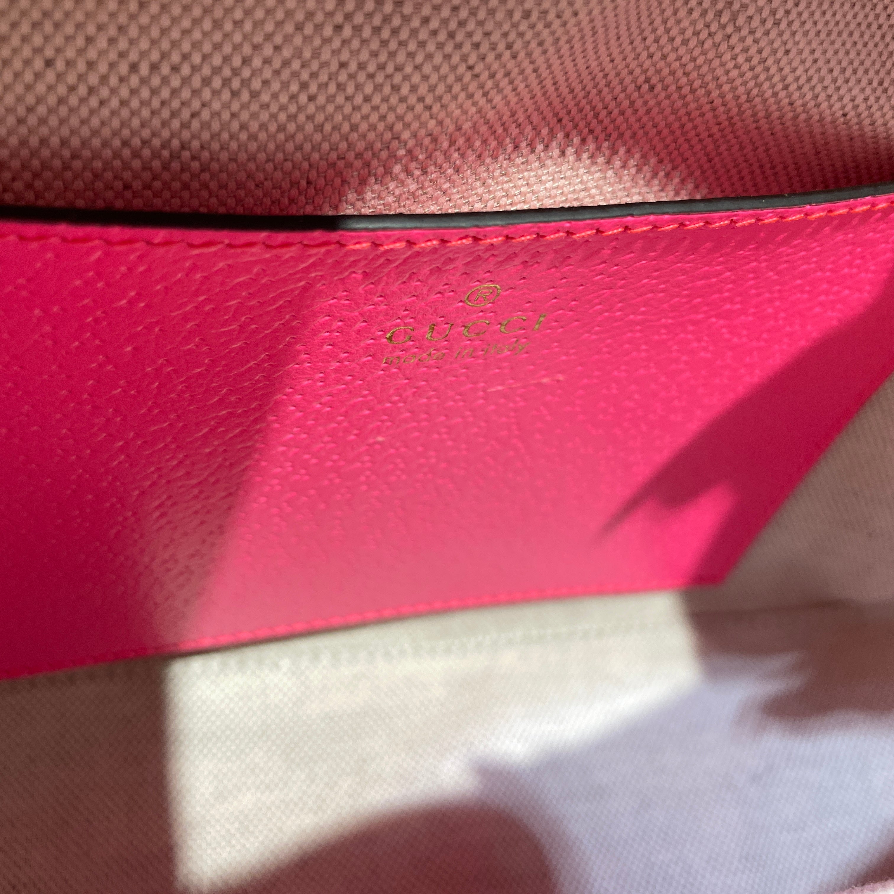 GUCCI/Cross Body Bag/Monogram/Leather/MLT/Beige Ebony Fuchsia view 5