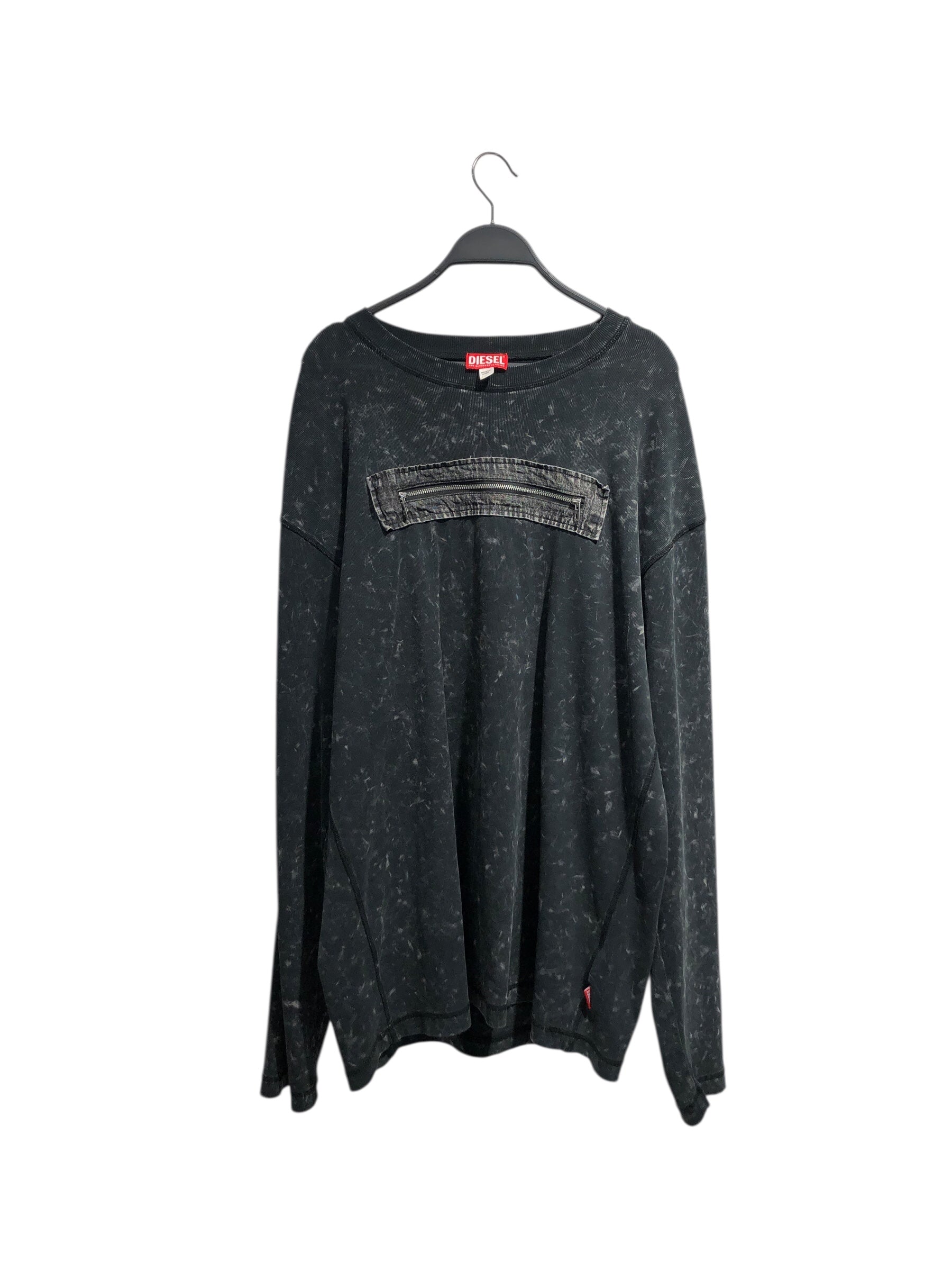 DIESEL/LS T-Shirt/XL/Cotton/GRY/All Over Print/ZIPPER LS T-Auser view 2
