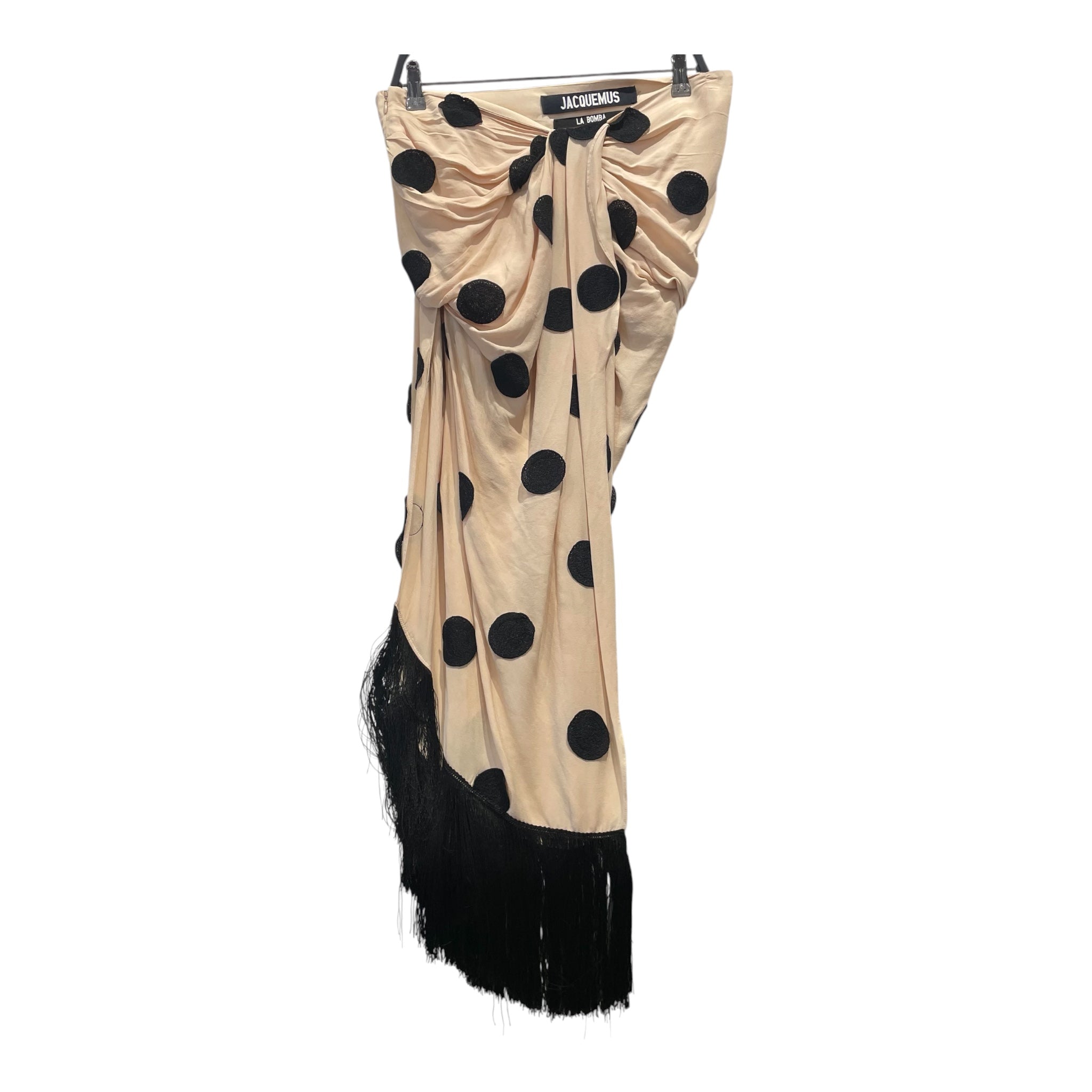 JACQUEMUS/Bottoms/40/Polka dot/Cotton/BEG/MIDI SKIRT view 1