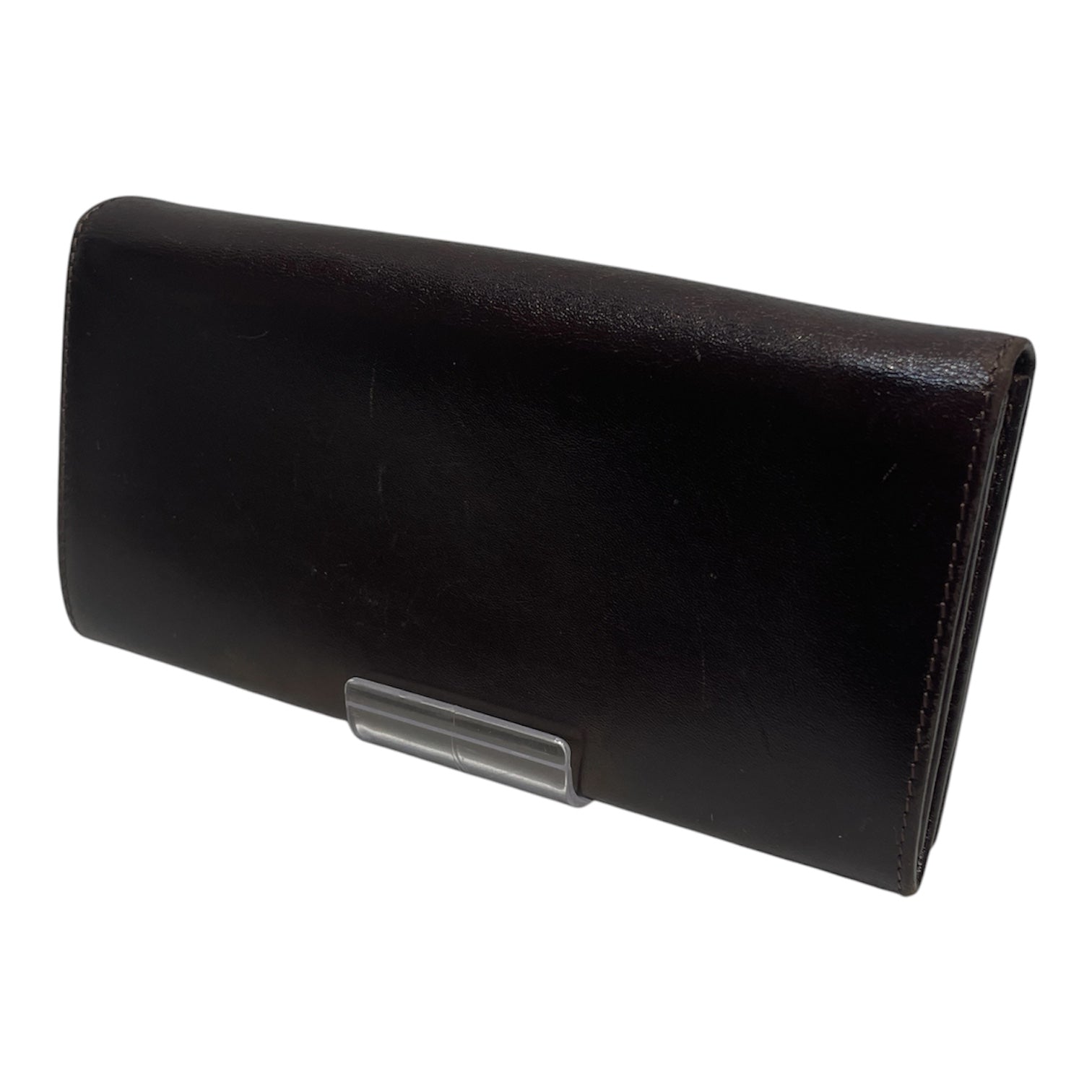 FENDI/Long Wallet/Leather/BRW/L's/coninental, w/ silver logo view 2