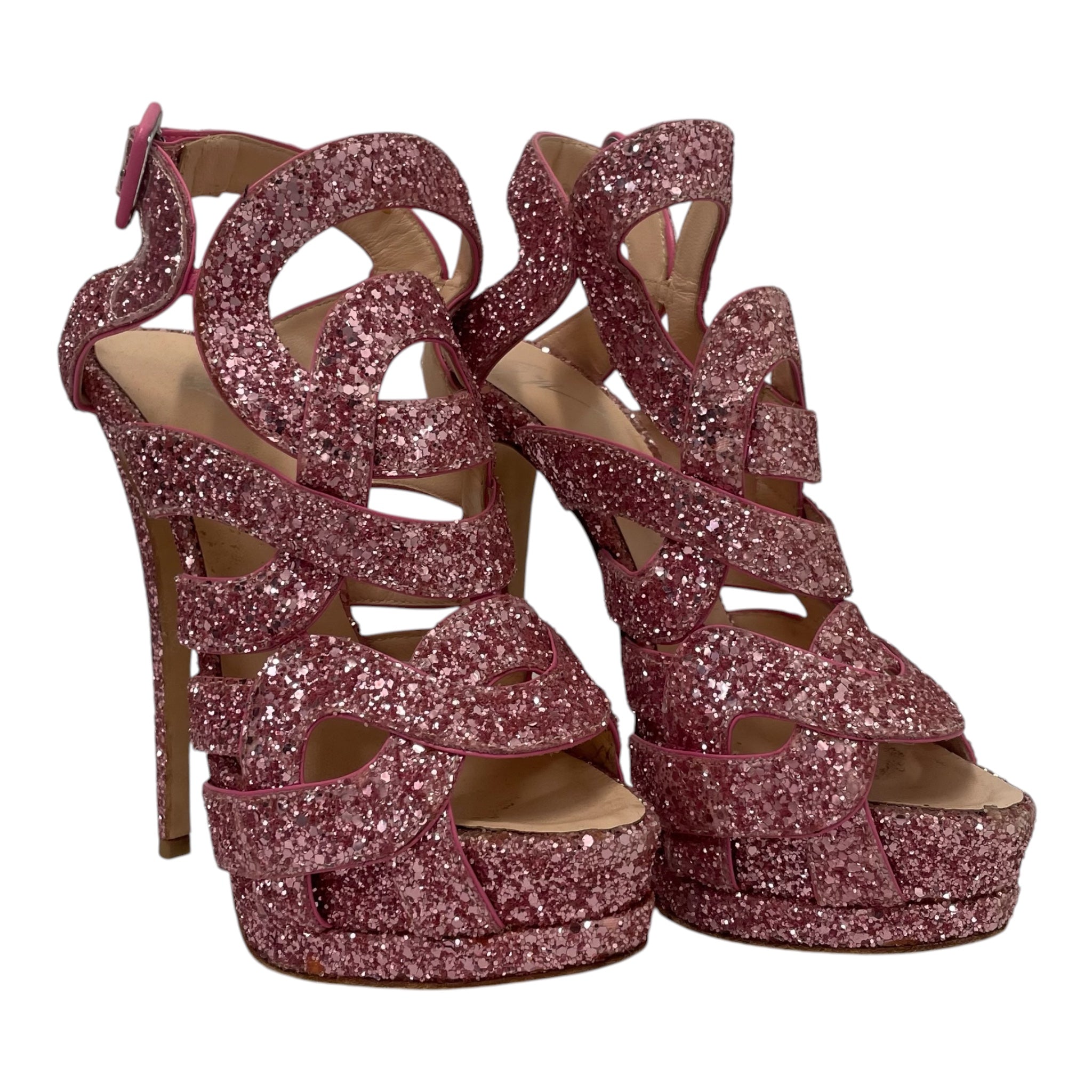 GIUSEPPE ZANOTTI DESIGN/Heels/EU 37/PNK/PINK GLITTER ALL OVER view 1