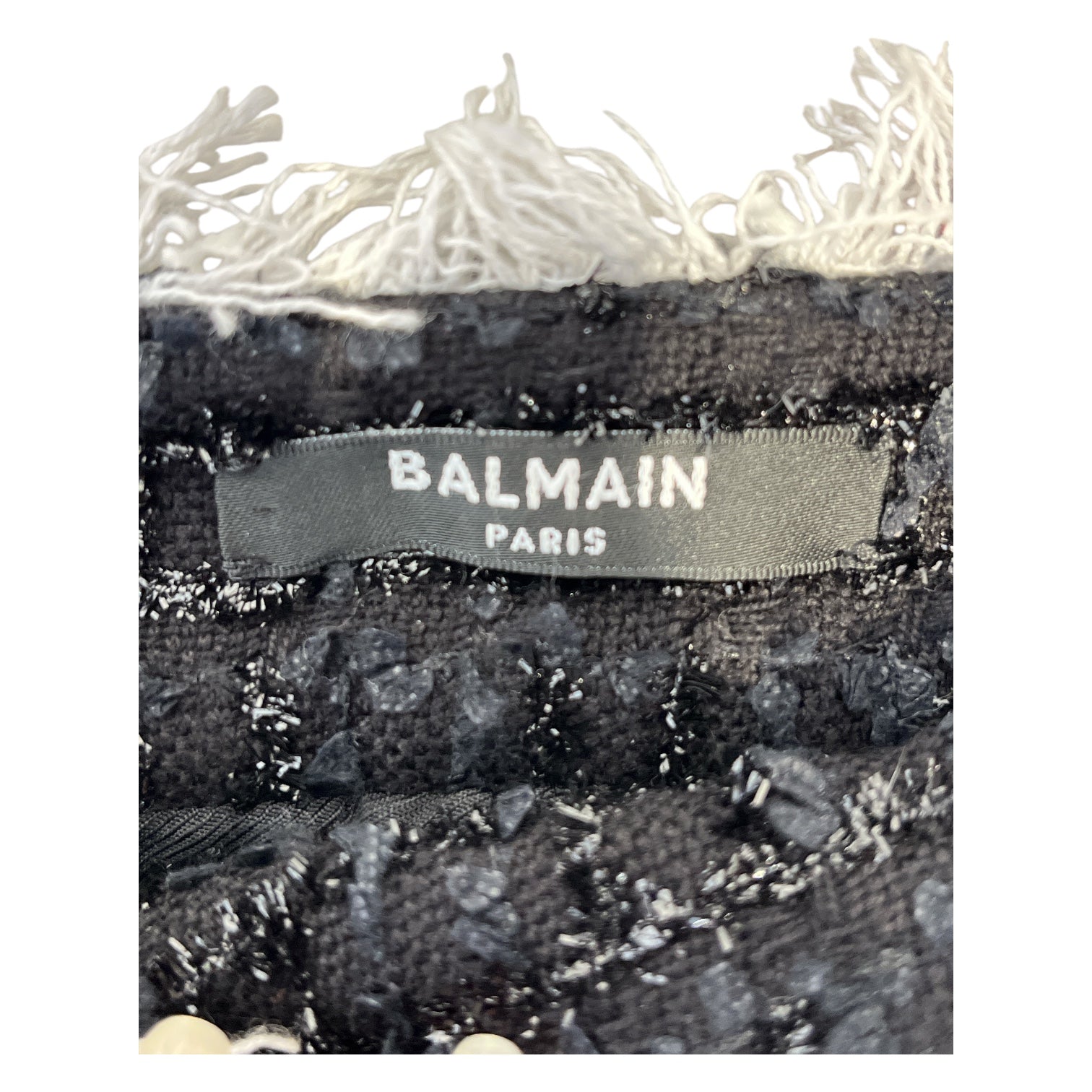 BALMAIN/Shorts/40/Cotton/BLK/TWEED SHORTS view 3