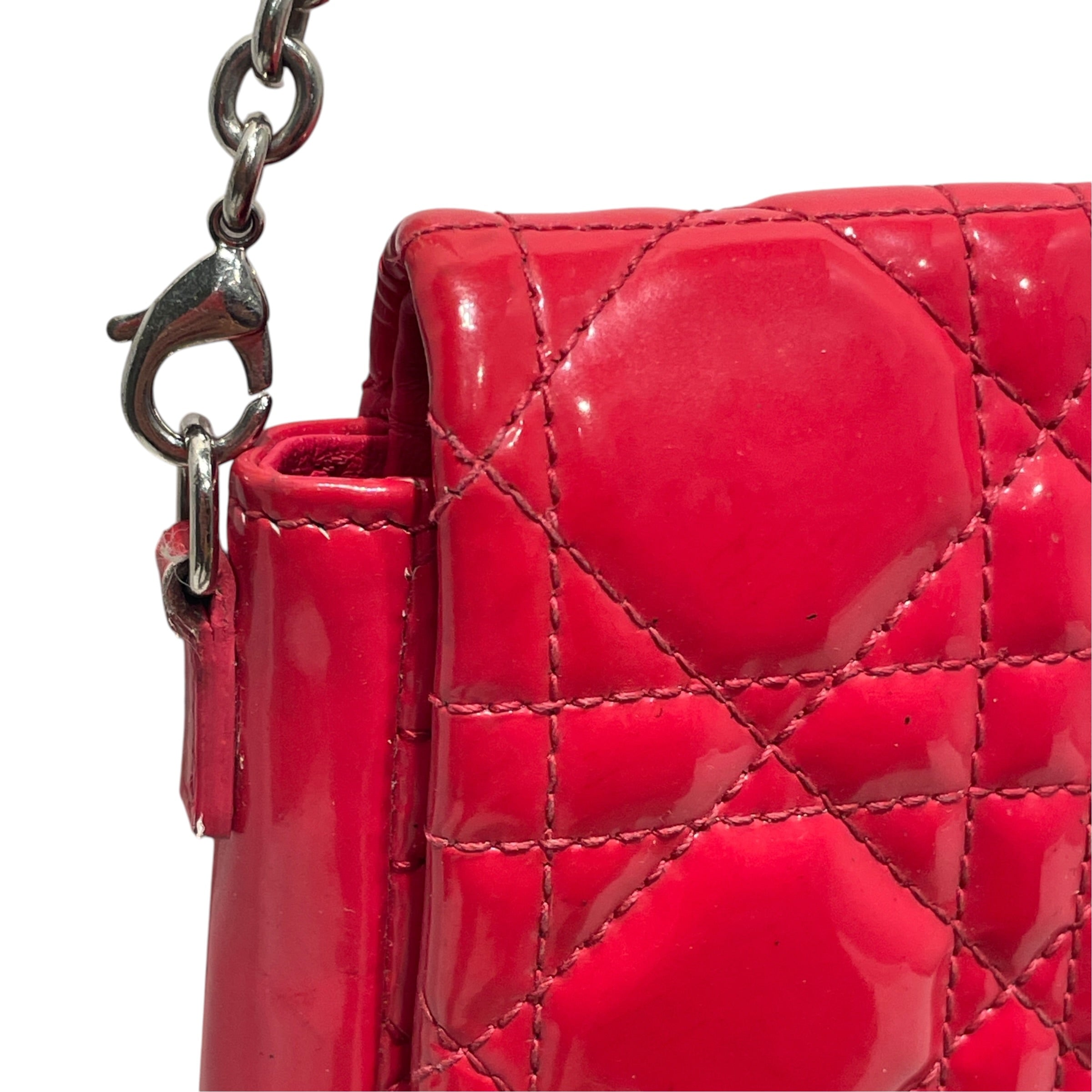 Christian Dior/Cross Body Bag/Leather/RED/Patent Cannage New Lock view 6