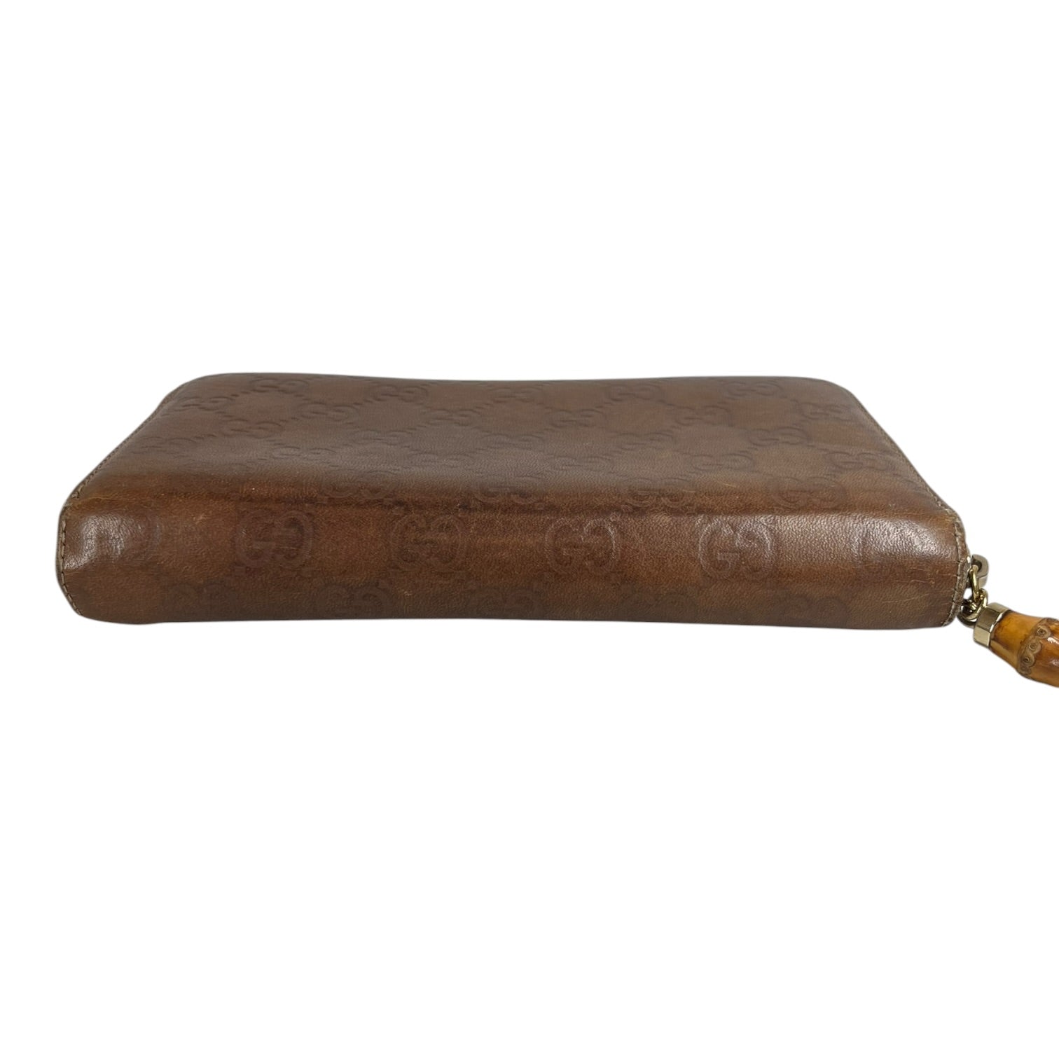 GUCCI/Long Wallet/Monogram/Leather/BRW/Guccisima bamboo leather view 4