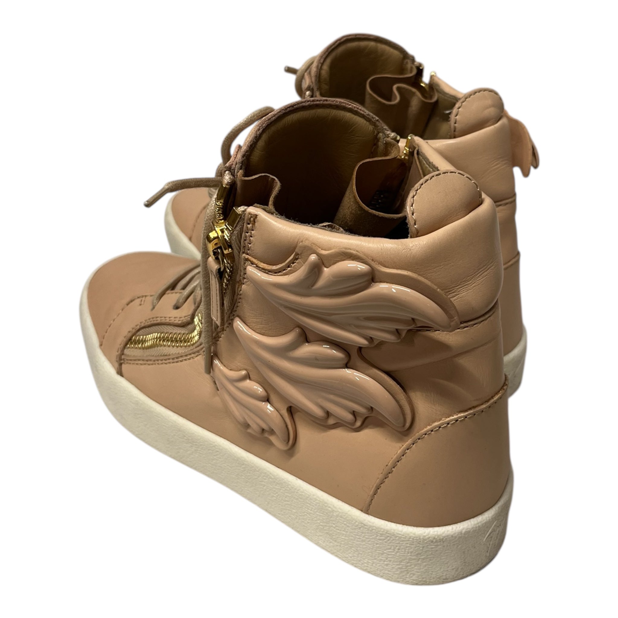 Giuseppe Zanotti/Hi-Sneakers/EU 41/PNK/WOMENS PINK LEATHER WINGS view 2