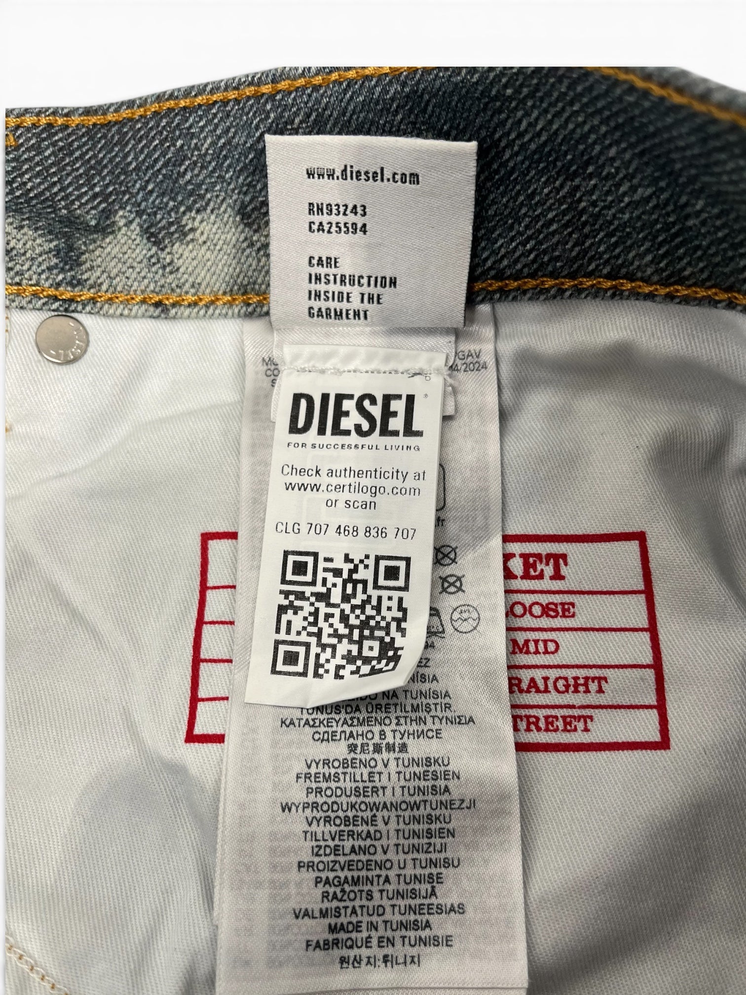DIESEL/Straight Pants/30/Denim/IDG/Distressed/All Over Print/RN93243 view 4