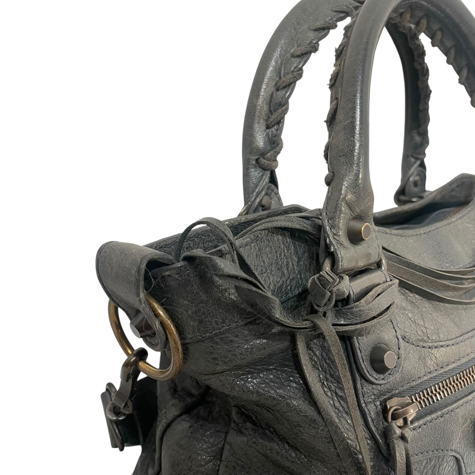 BALENCIAGA/Cross Body Bag/Lambskin/GRY/motorcross classic city view 4