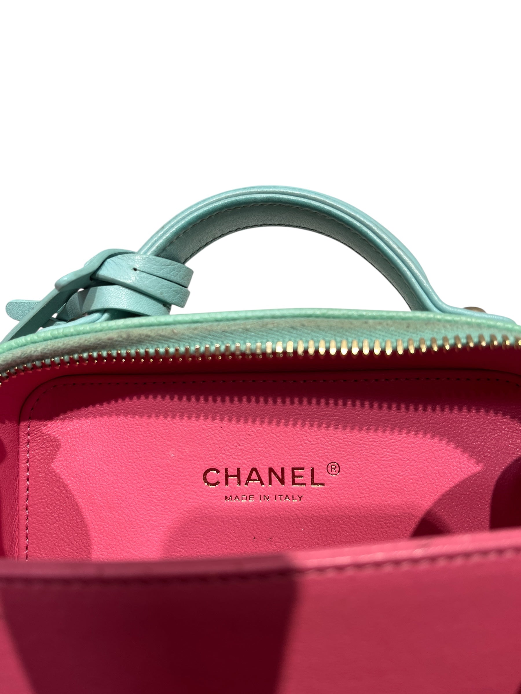 CHANEL/Cross Body Bag/S/Leather/PNK/CHANEL pink/green cross body view 6
