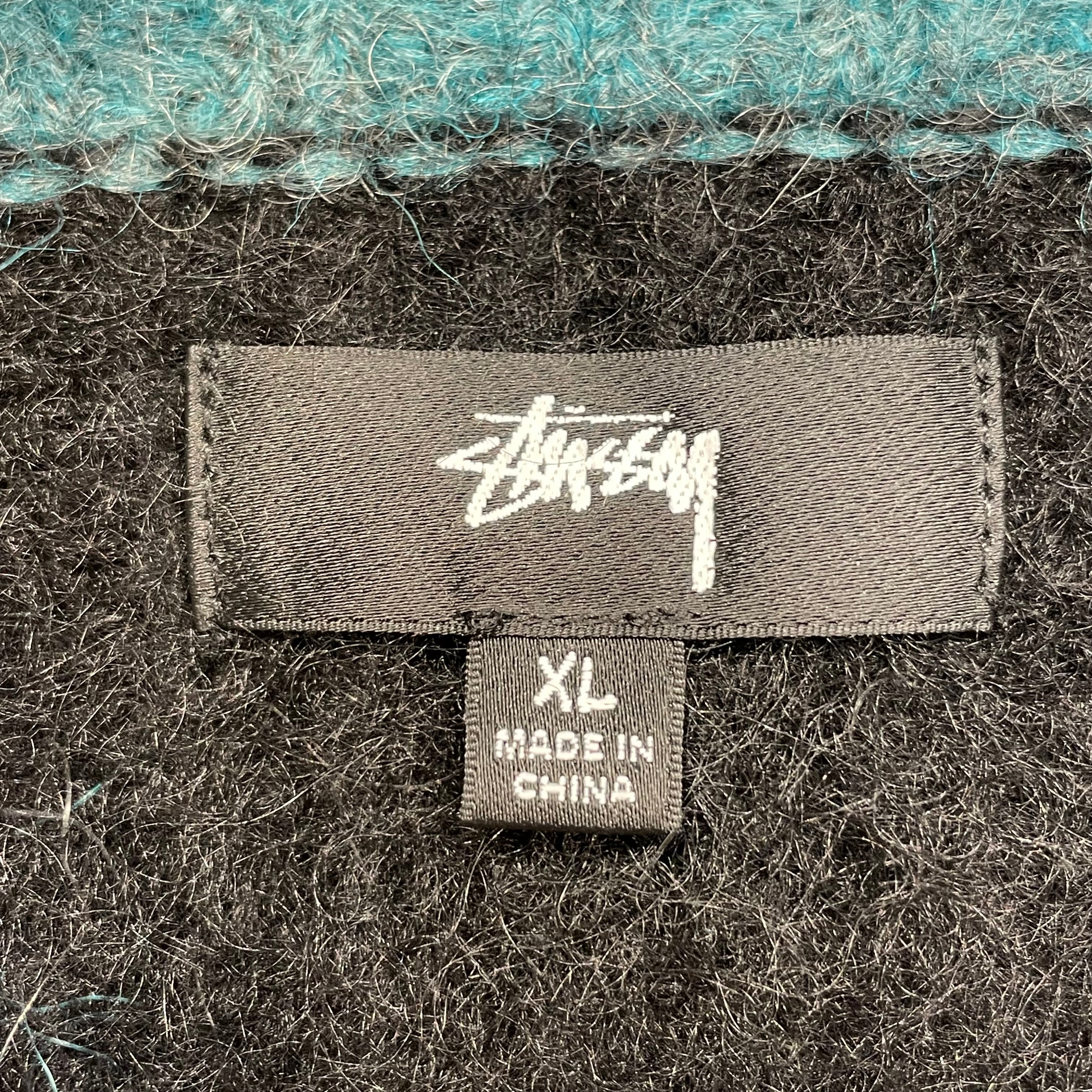 STUSSY/Sweater/XL/Wool/BLK/mohair tennis sweater view 3