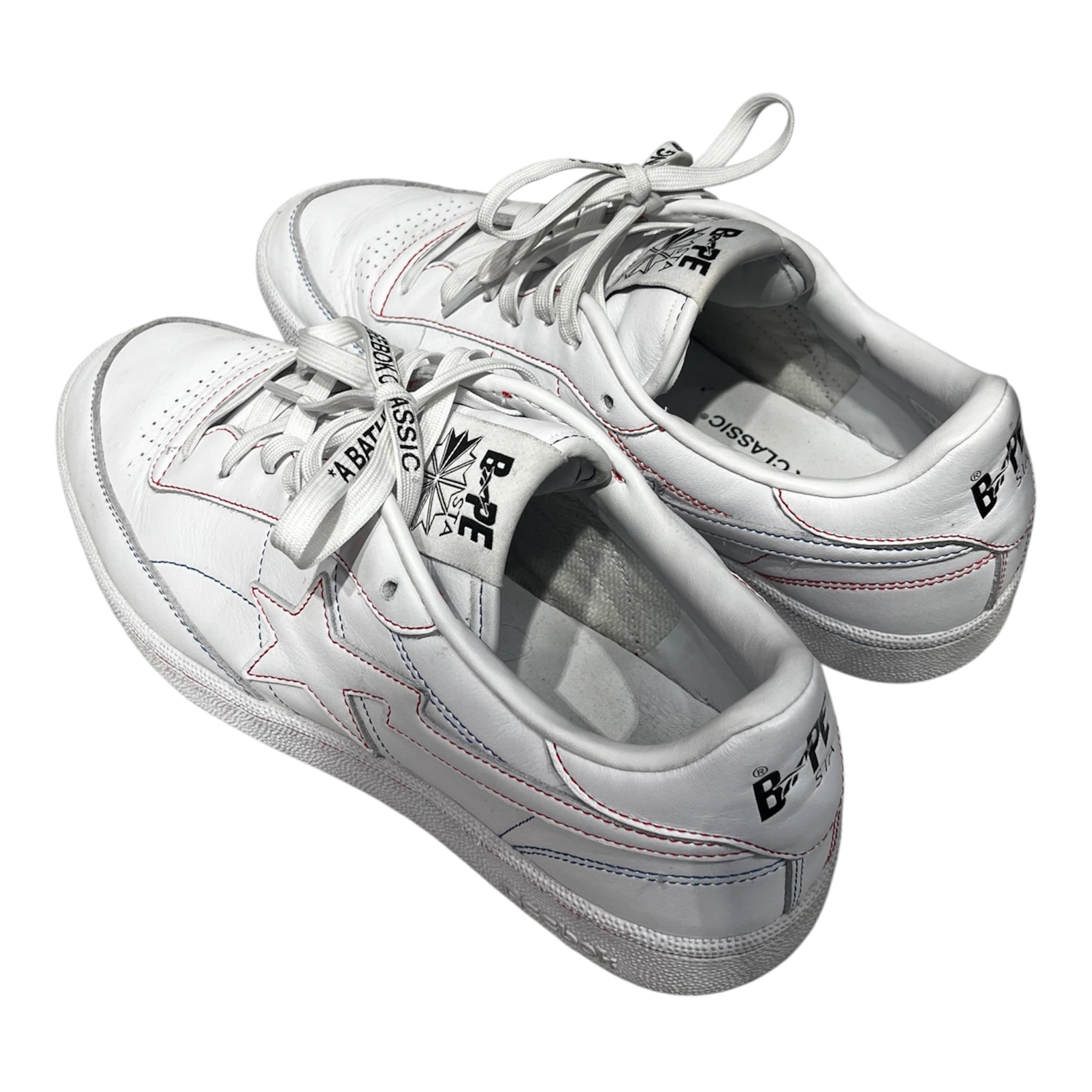 BAPE STA!/Reebok/Low-Sneakers/US 11.5/Leather/WHT/ view 2