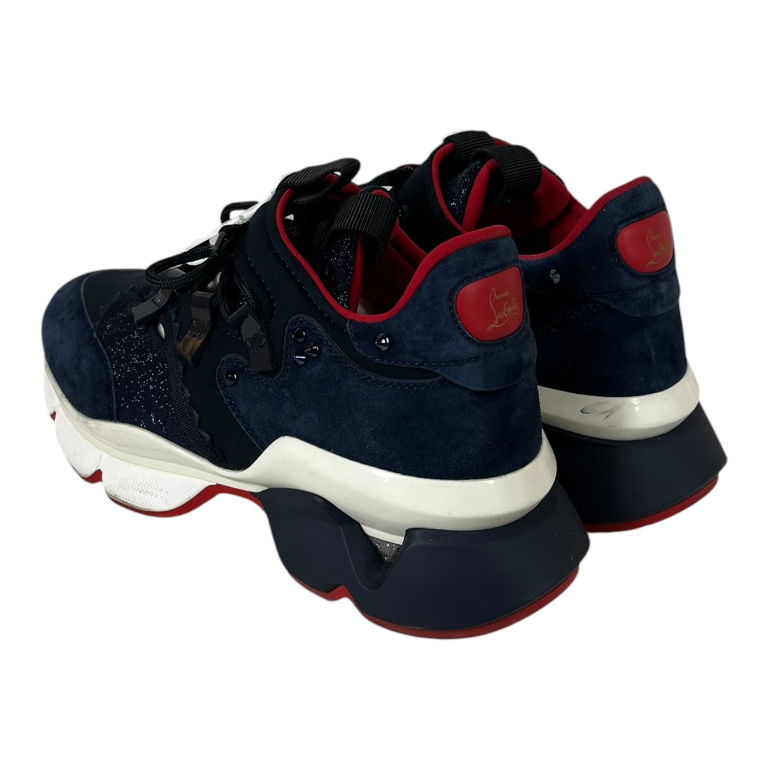 Christian Louboutin/Low-Sneakers/EU 42/Suede/NVY/Red Runner vrsion marine view 2