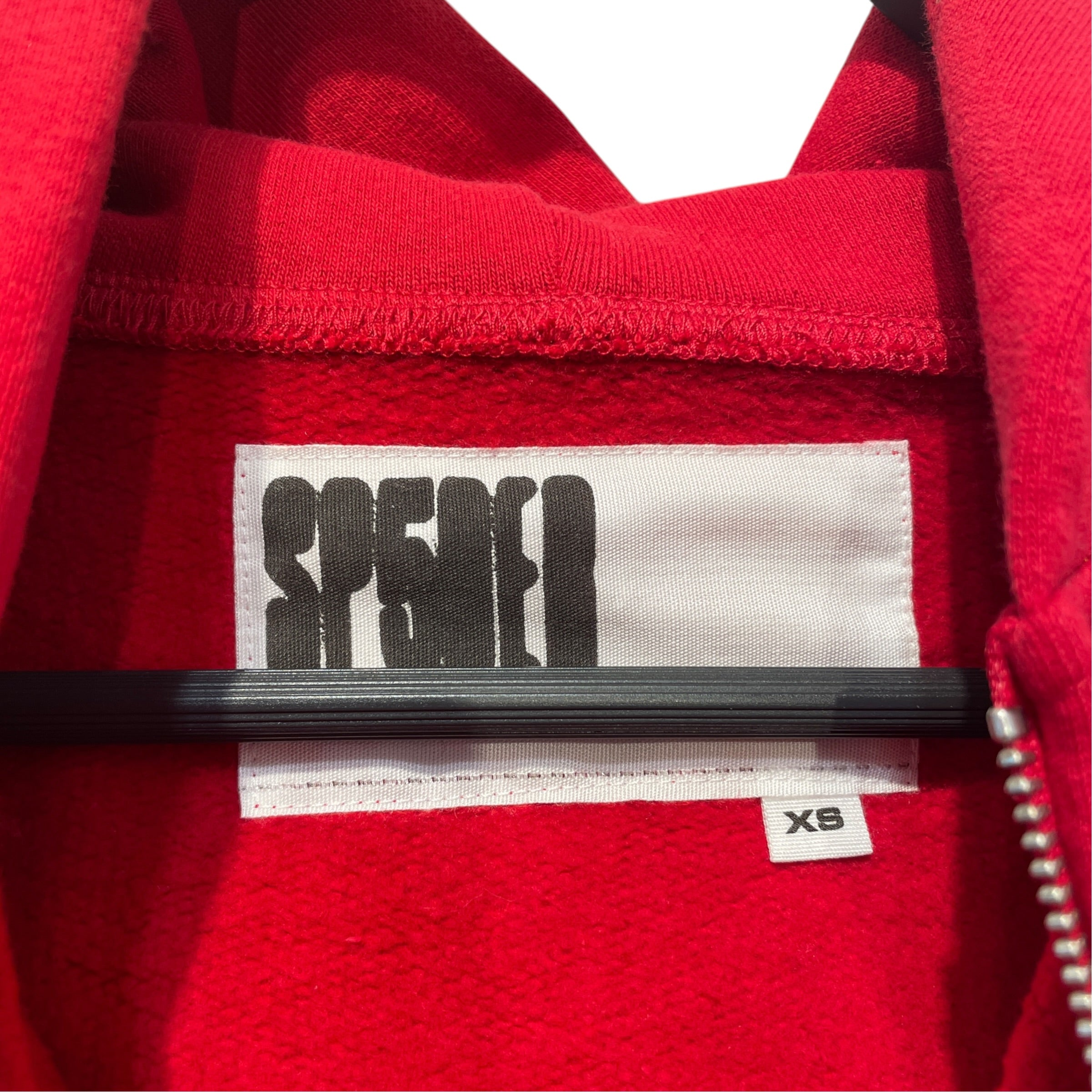 Sp5der/Zip Up Hoodie/XS/Cotton/RED/Logo Hoodi3 view 3