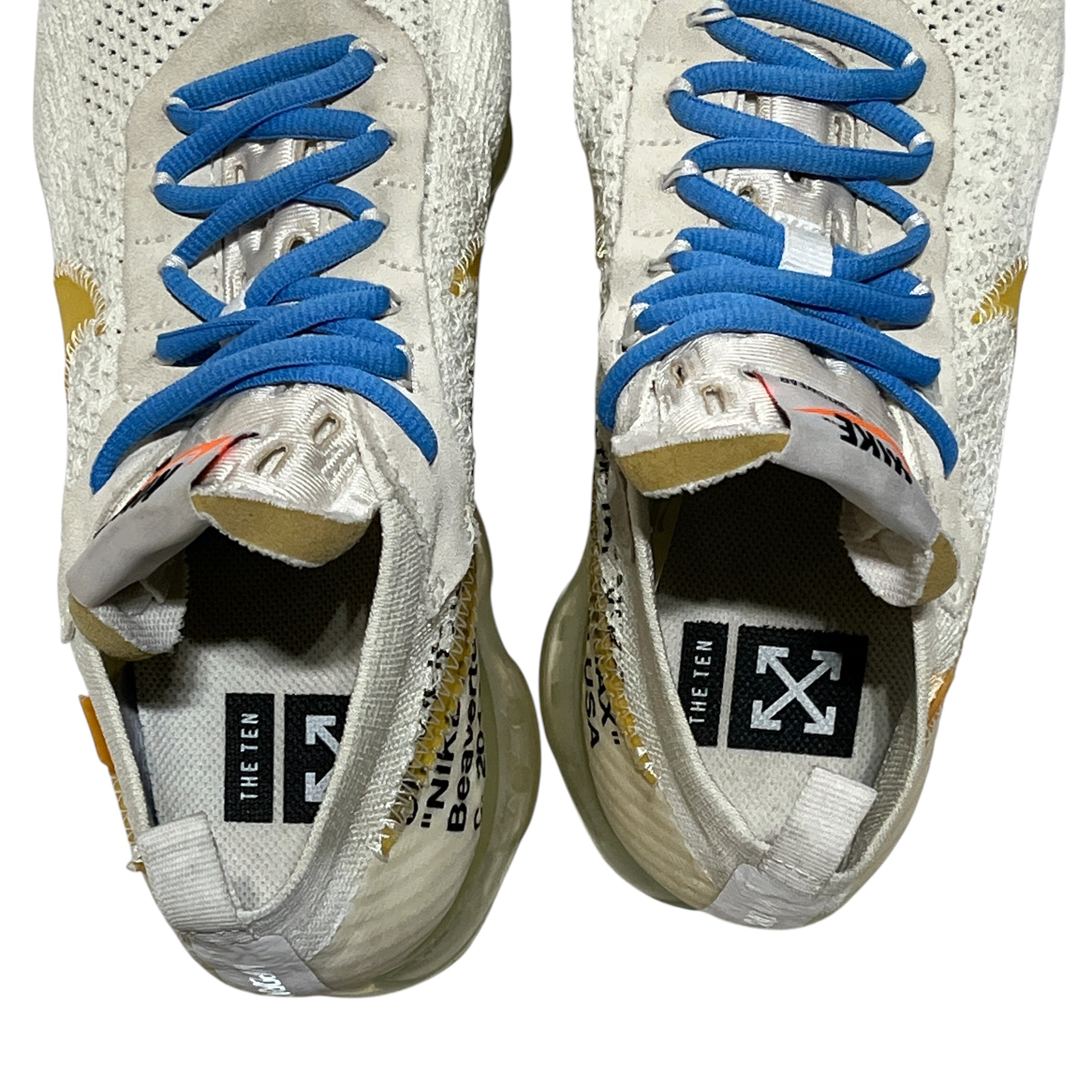 NIKE/OFF-WHITE/Low-Sneakers/US 7.5/WHT/Vapormax Blue Laces view 3