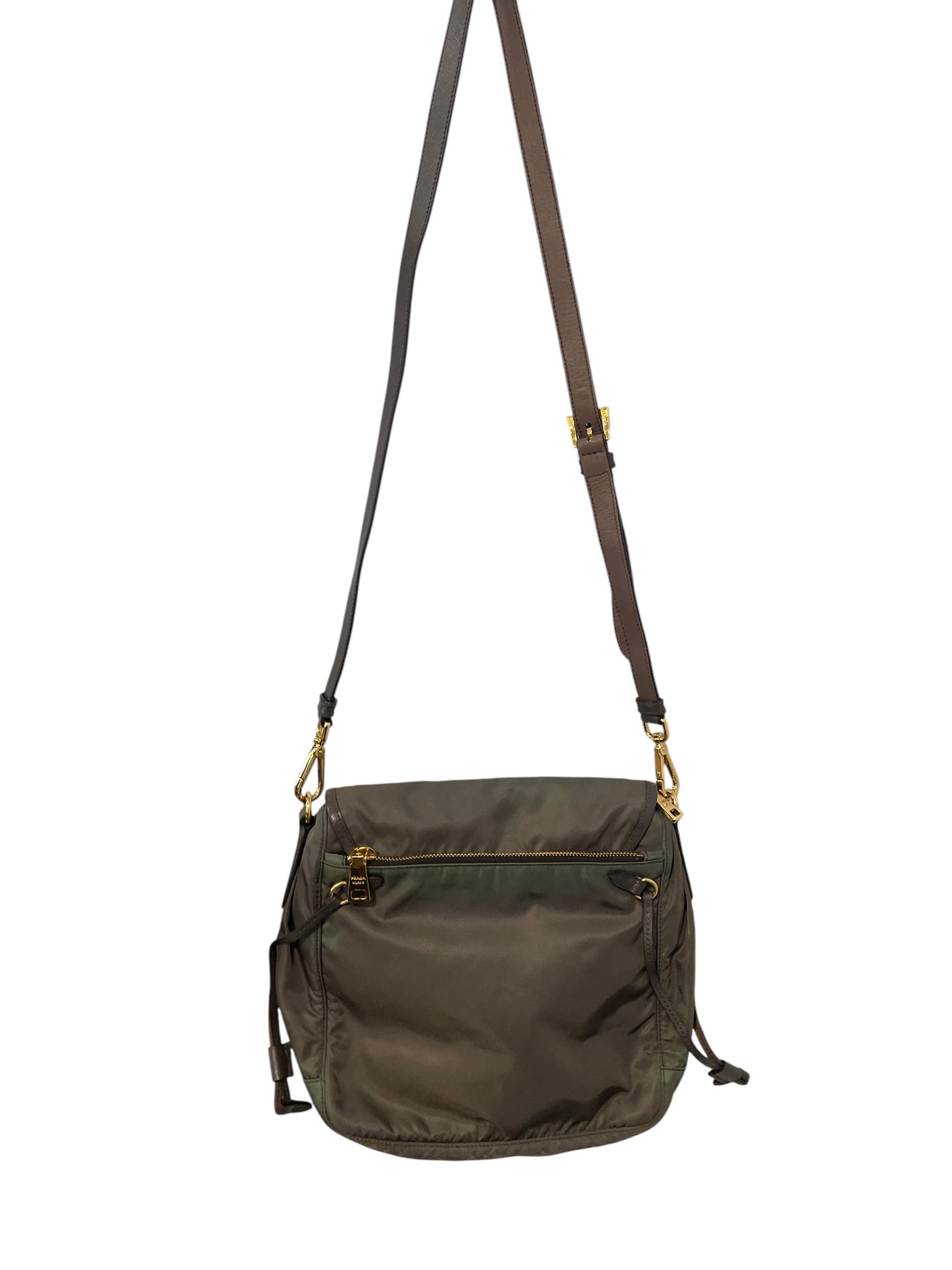 PRADA/Cross Body Bag/Nylon/GRN/saffiano leather tessuto 117 view 2