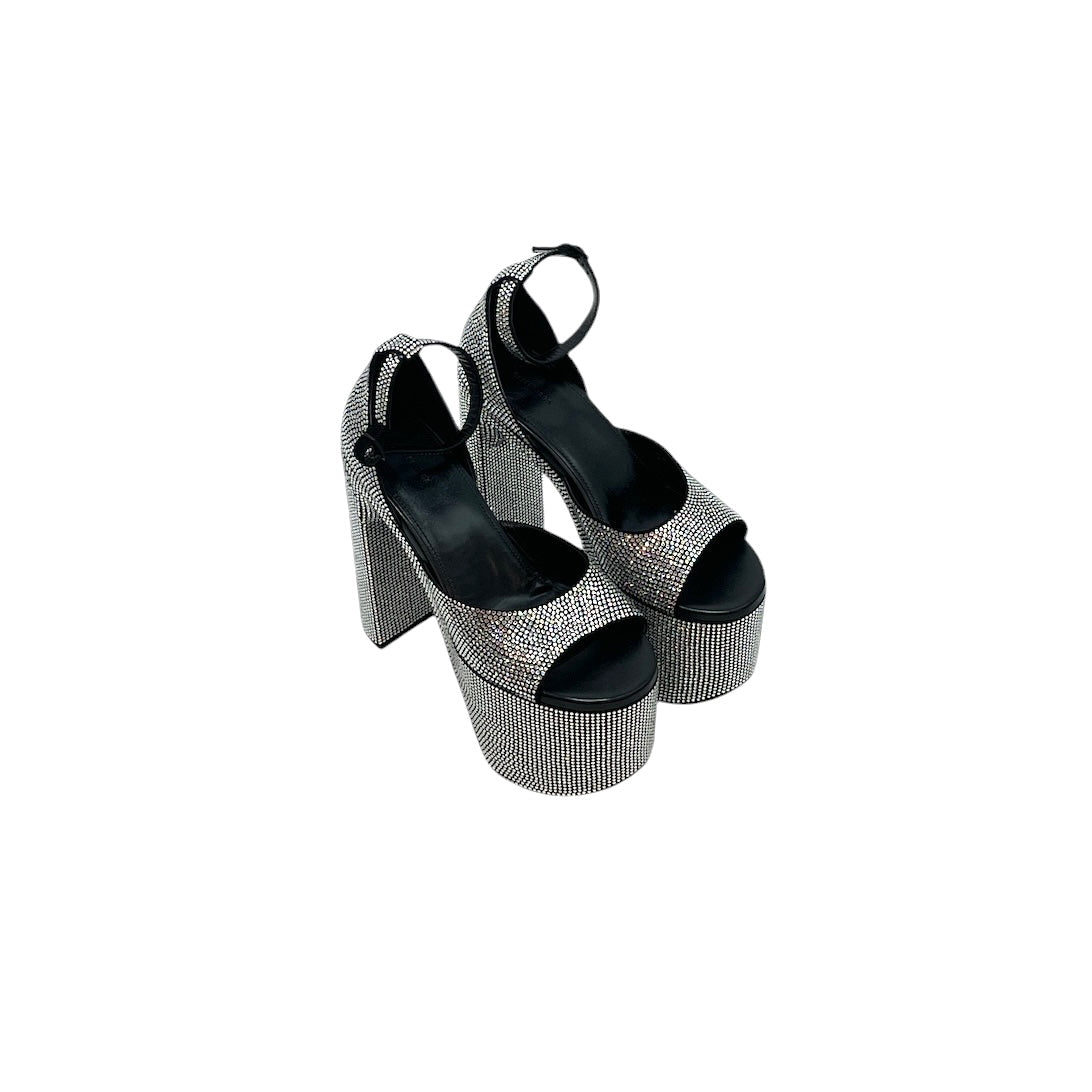 BALENCIAGA/Heels/EU 39/SLV/CAMDN SANDAL CRYSTAL view 1
