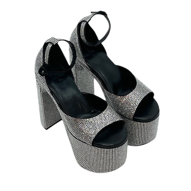 BALENCIAGA/Heels/EU 39/SLV/CAMDN SANDAL CRYSTAL view 1