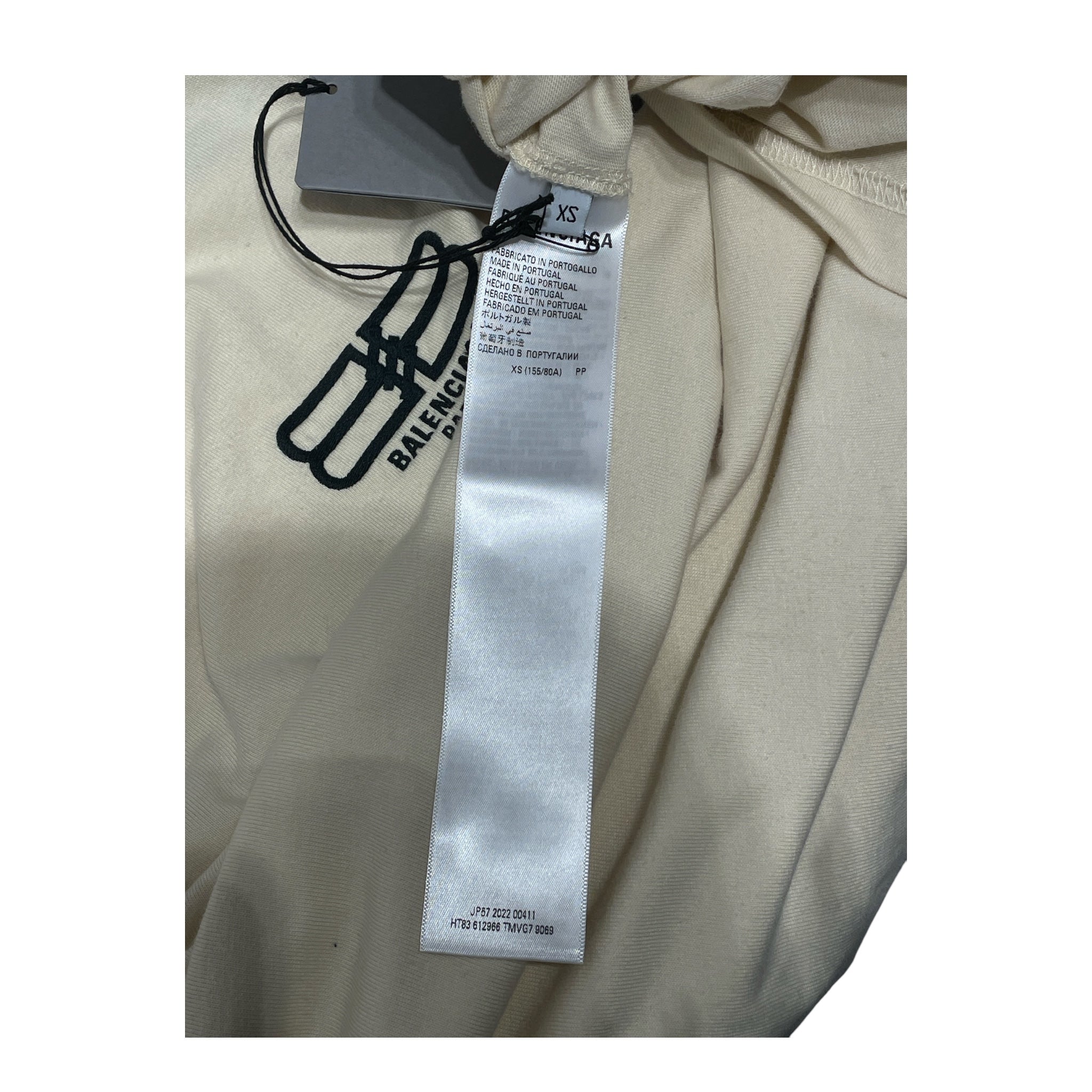 BALENCIAGA/T-Shirt/XS/Cotton/CRM/BALENCIAGA/LOGO cotton T-shirt view 4