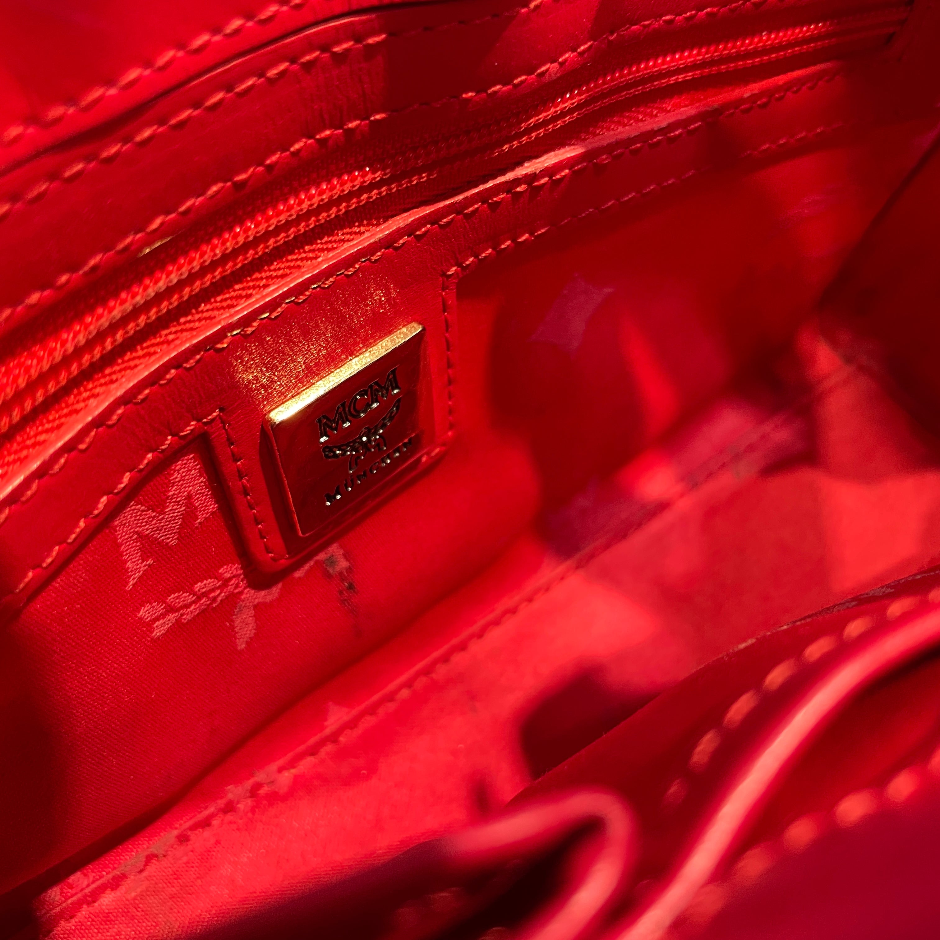 MCM/Bag/Leather/RED/Vintage MCM Pochette Bag E3915 view 6