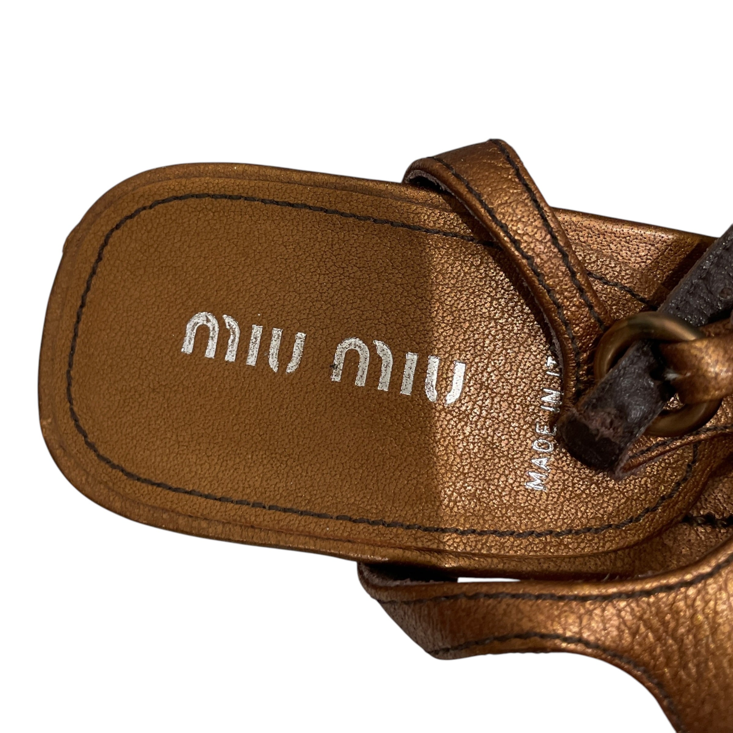 MIU MIU/Heels/US 7.5/Leather/CML/GEMS view 6