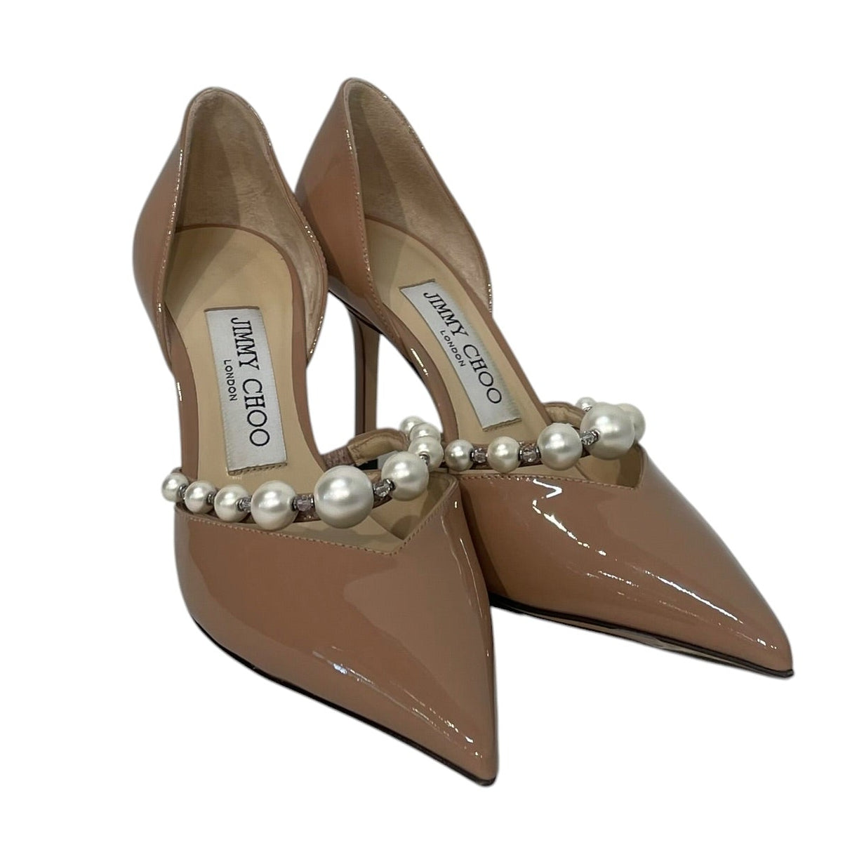 JIMMY CHOO/Heels/EU 35/Leather/KHK/patent leather pearl heels view 1