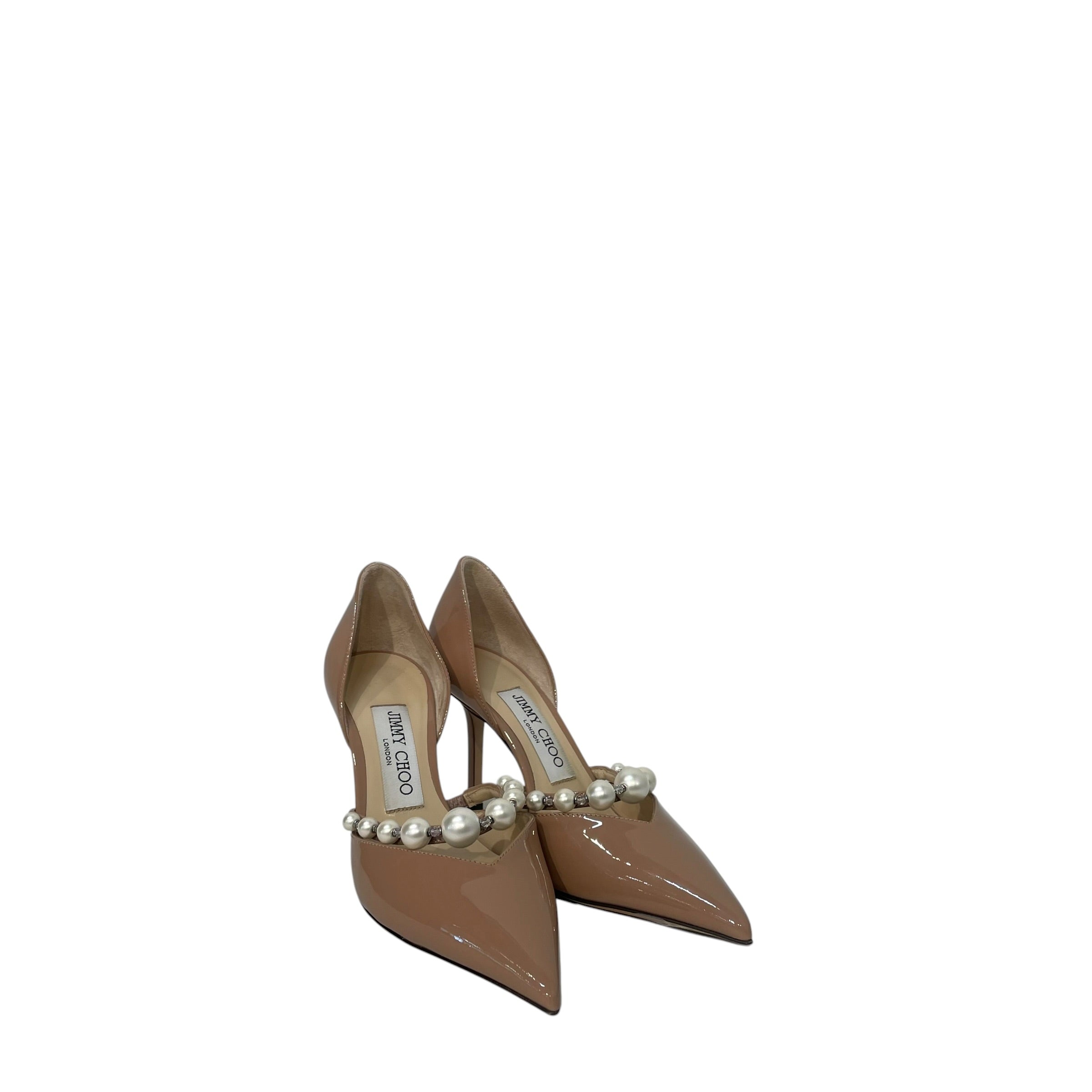 JIMMY CHOO/Heels/EU 35/Leather/KHK/patent leather pearl heels view 1