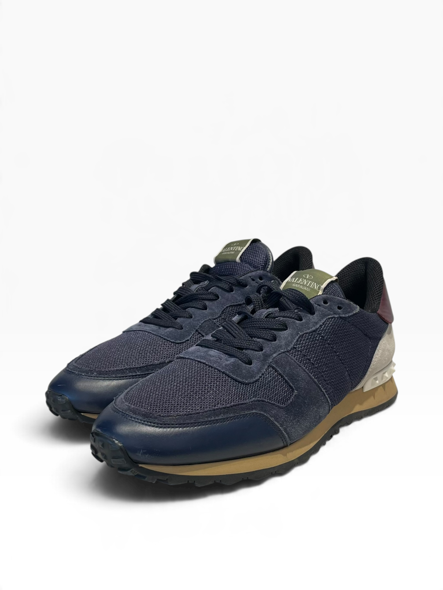 VALENTINO/Low-Sneakers/EU 44/Cotton/NVY/rockstud mesh view 1